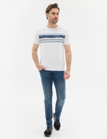 Lacivert Slim Fit Bisiklet Yaka T-Shirt - 50226328002