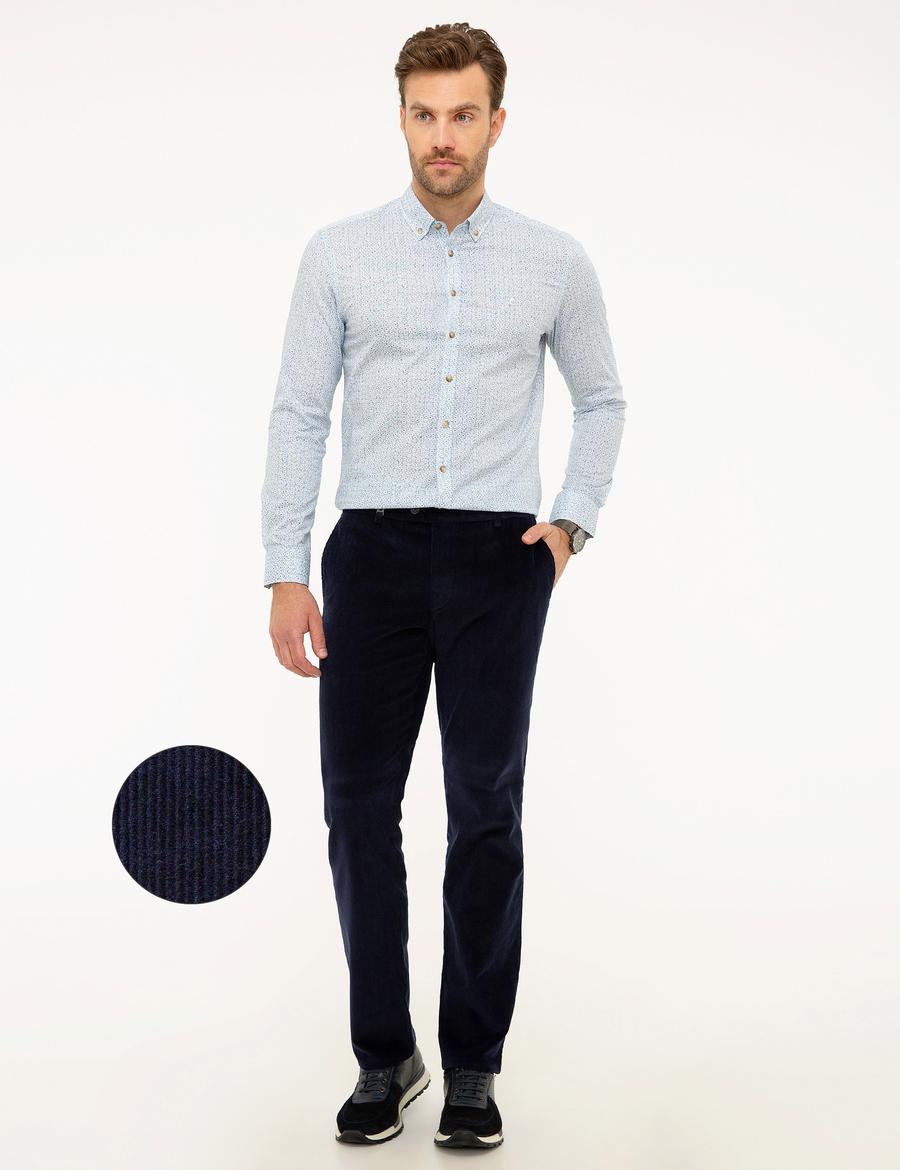 Lacivert Slim Fit Kumaş Pantolon
