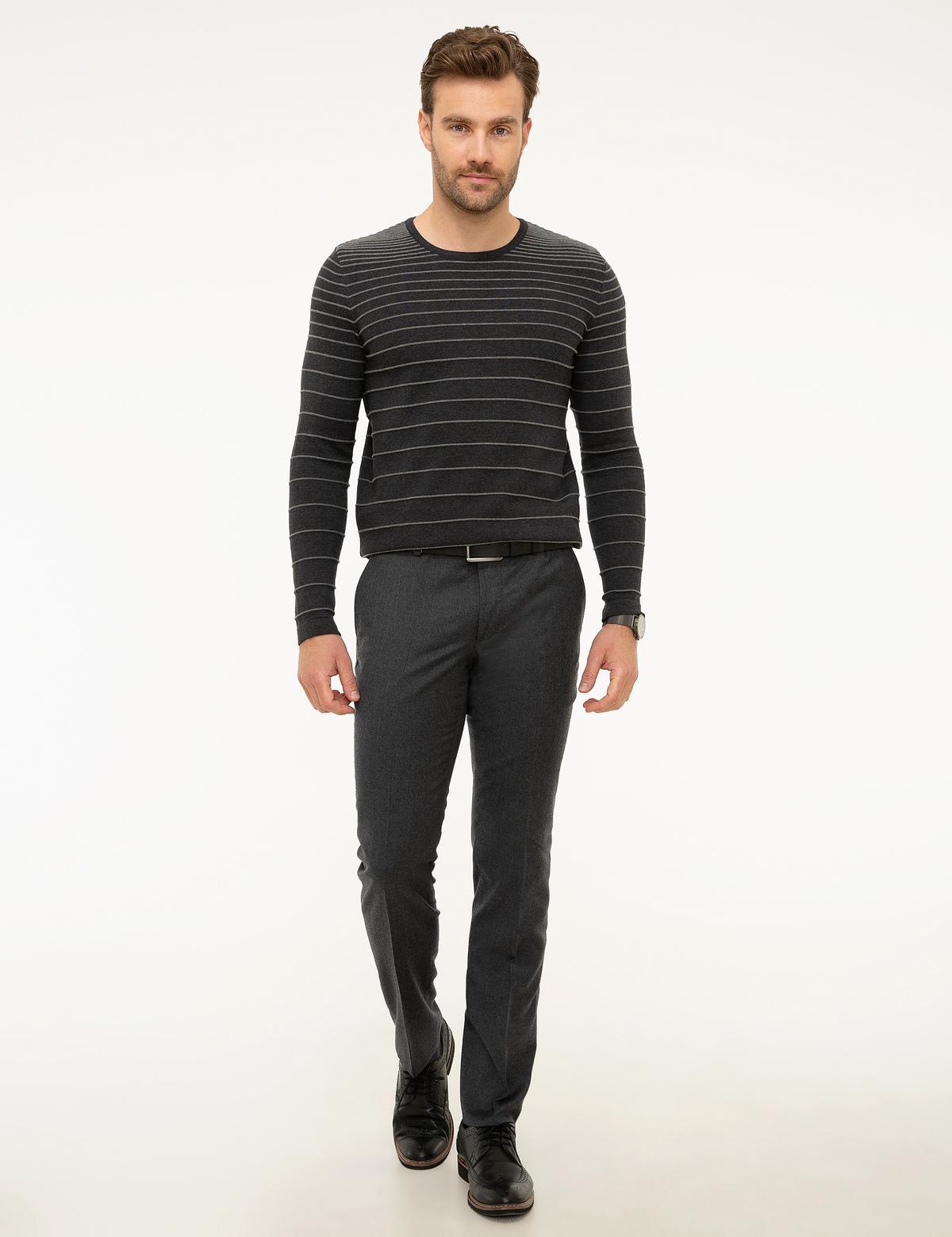 Antrasit Slim Fit Kumaş Pantolon