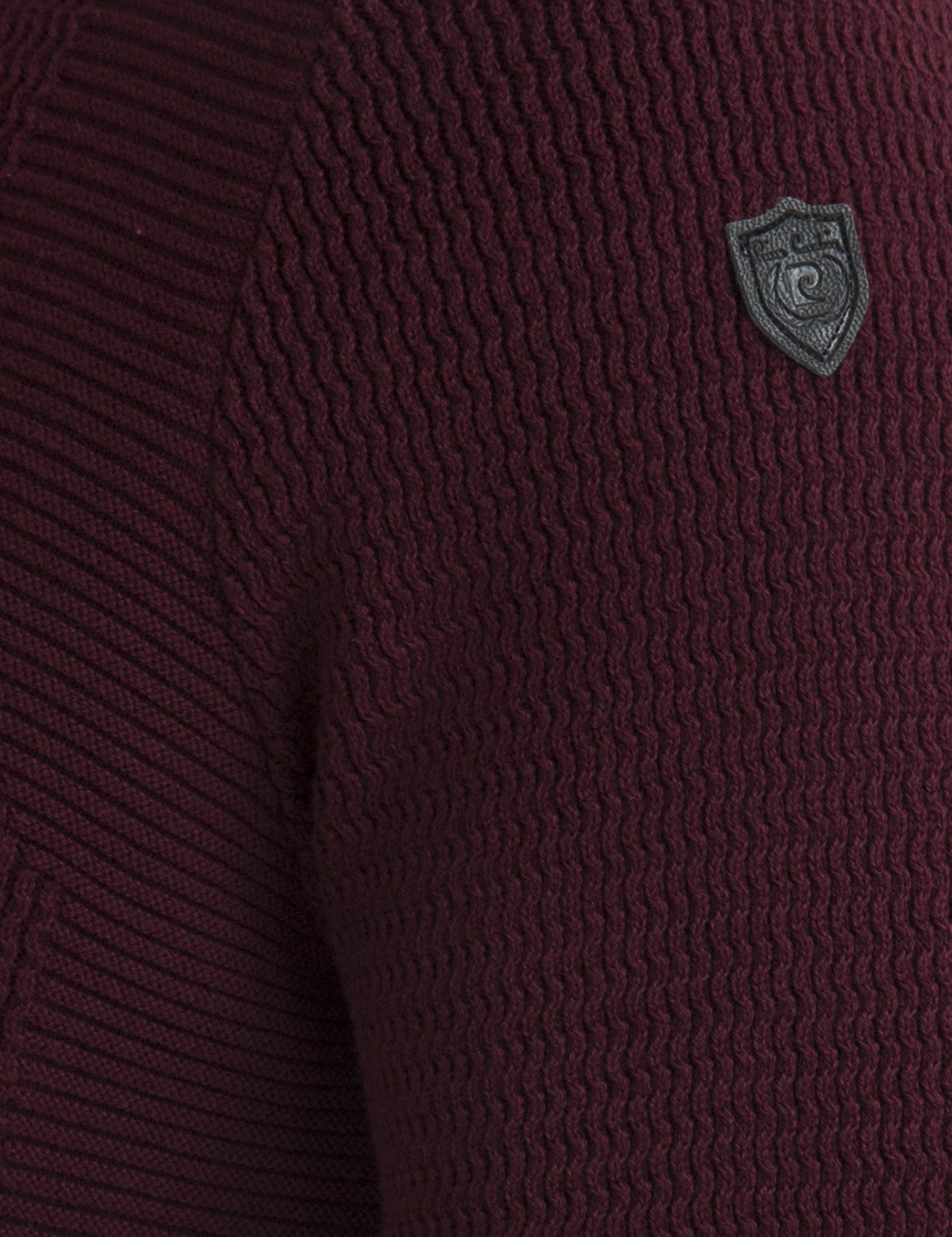 Bordo Slim Fit Triko Kazak - Image 2