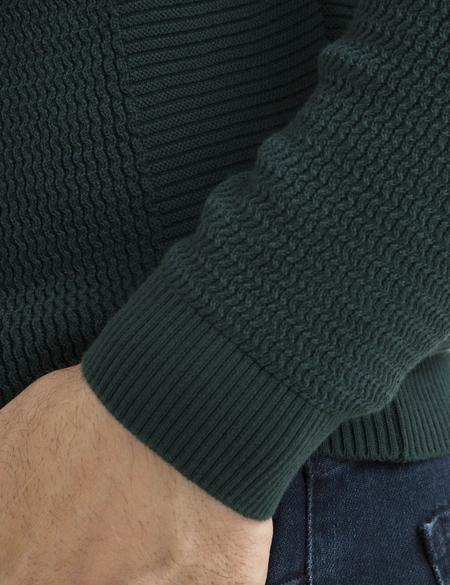 Yeşil Slim Fit Triko Kazak - 50195691022