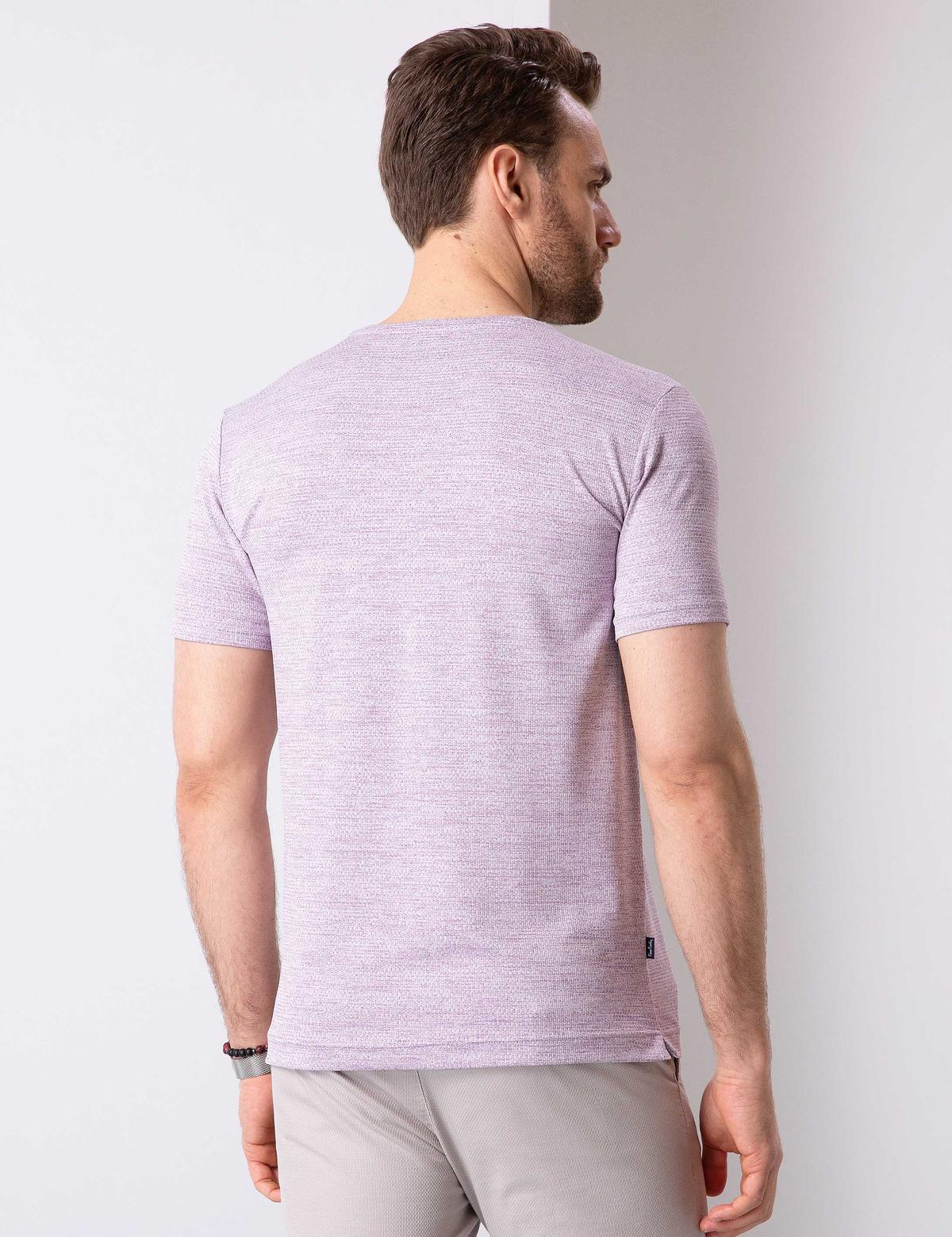 Mor Slim Fit Bisiklet Yaka T-Shirt - 50200374071