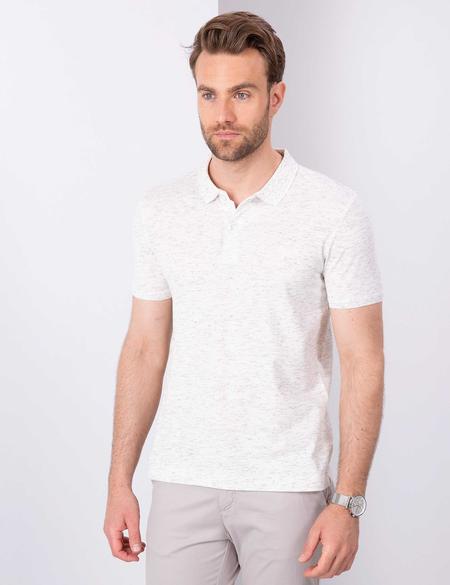 Beyaz Slim Fit Polo Yaka T-Shirt - 50203588006