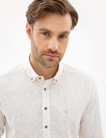 Bej Slim Fit Gömlek - 50223129029