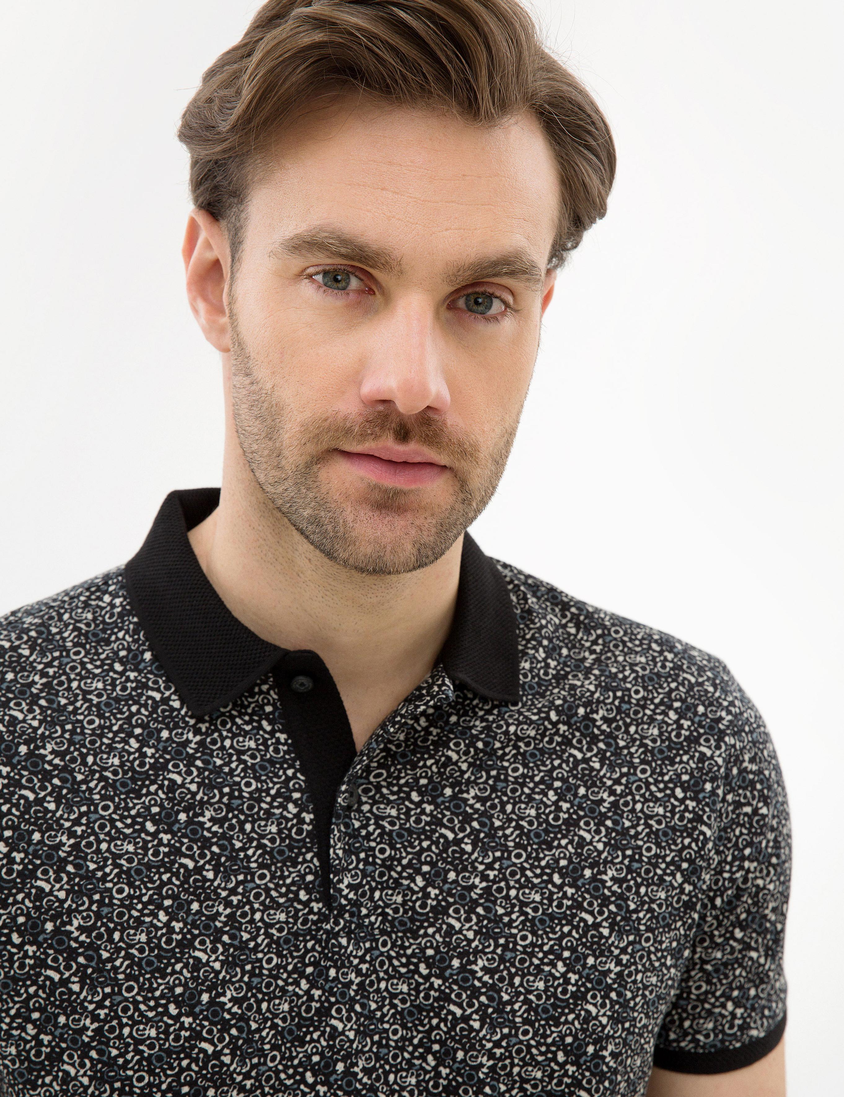 Siyah Slim Fit Polo Yaka Tişört