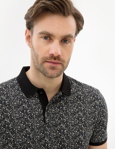 Siyah Slim Fit Polo Yaka Tişört - 50220888014