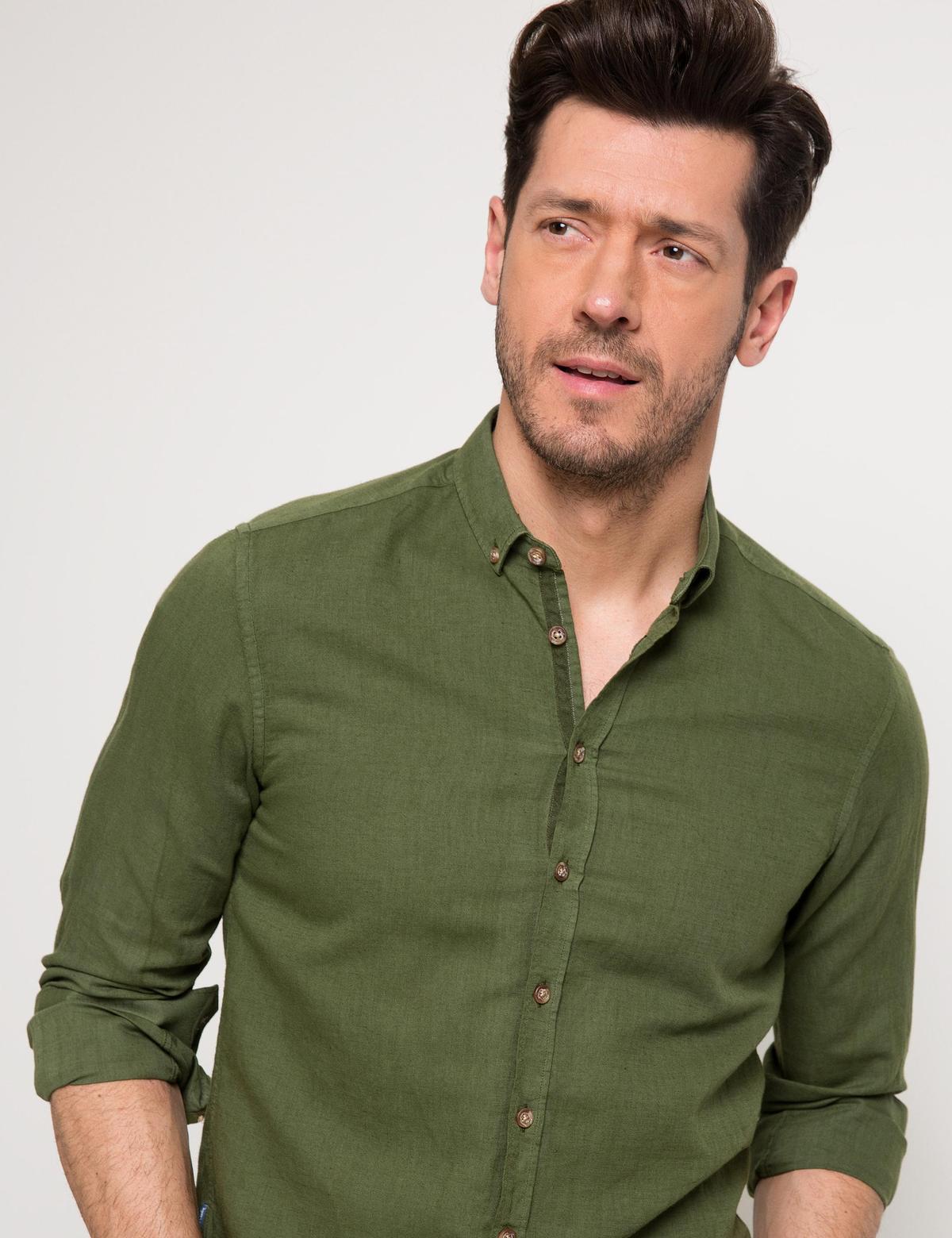 Yeşil Slim Fit Gömlek