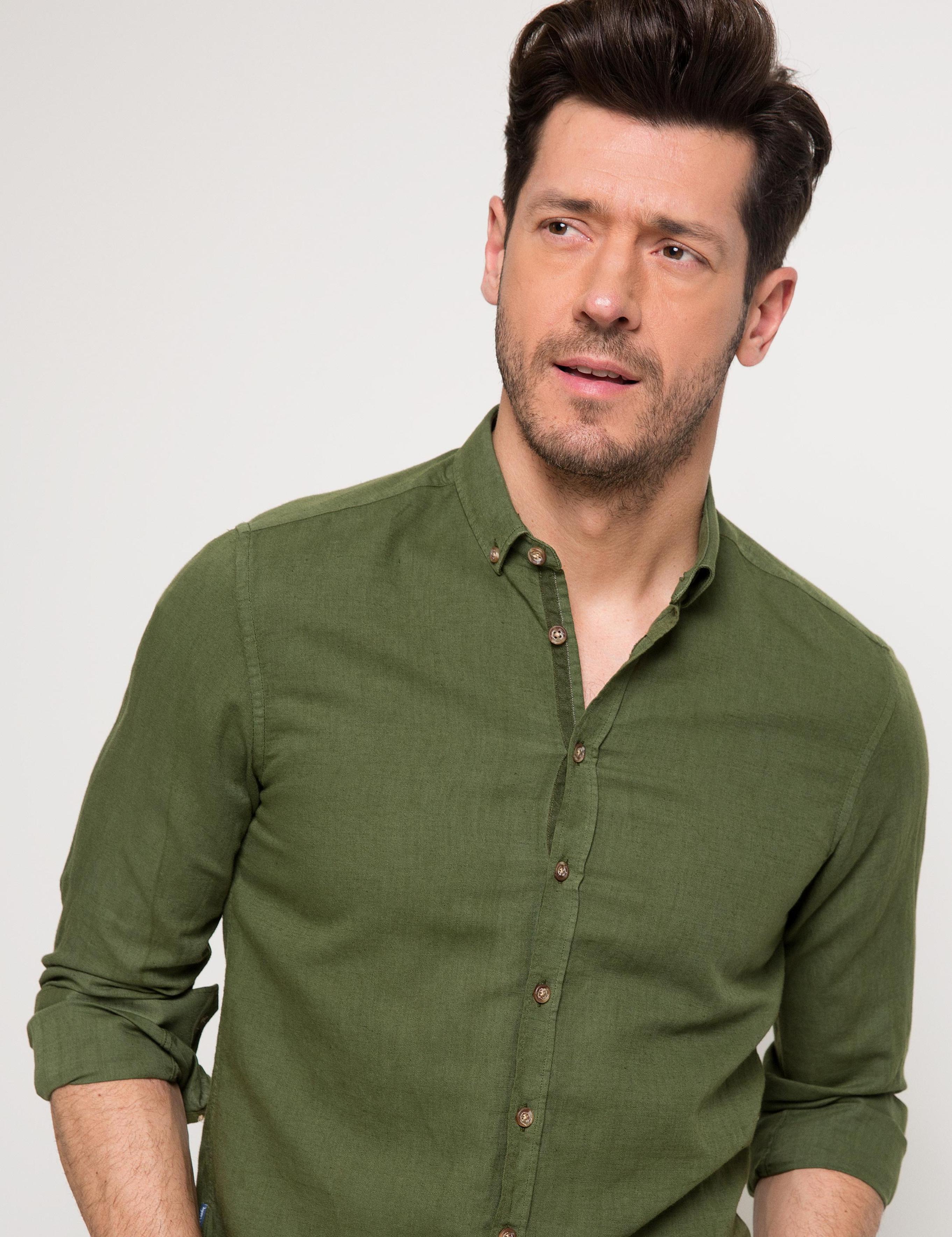 Yeşil Slim Fit Gömlek