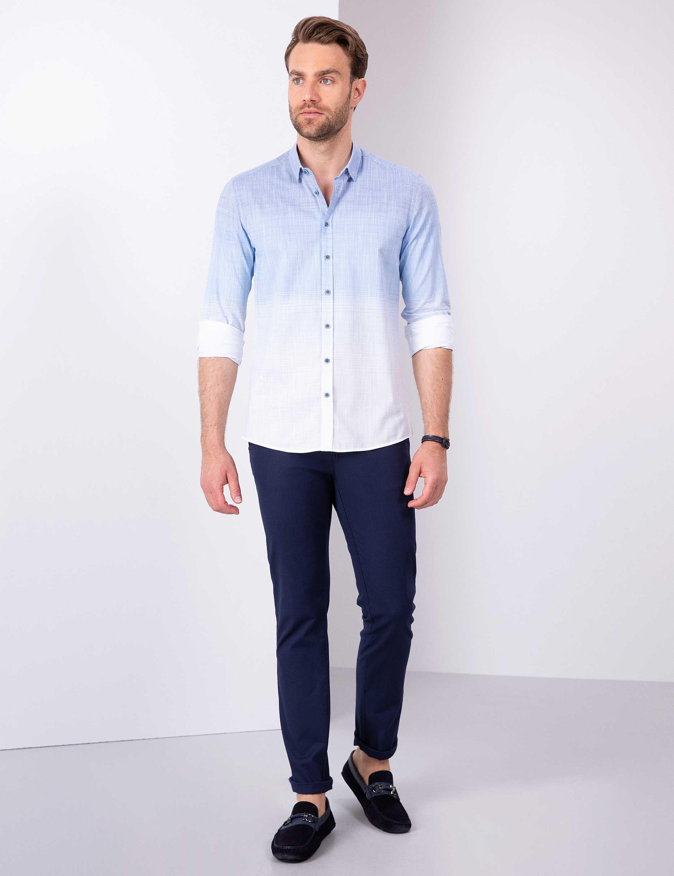 Mavi Slim Fit Gömlek