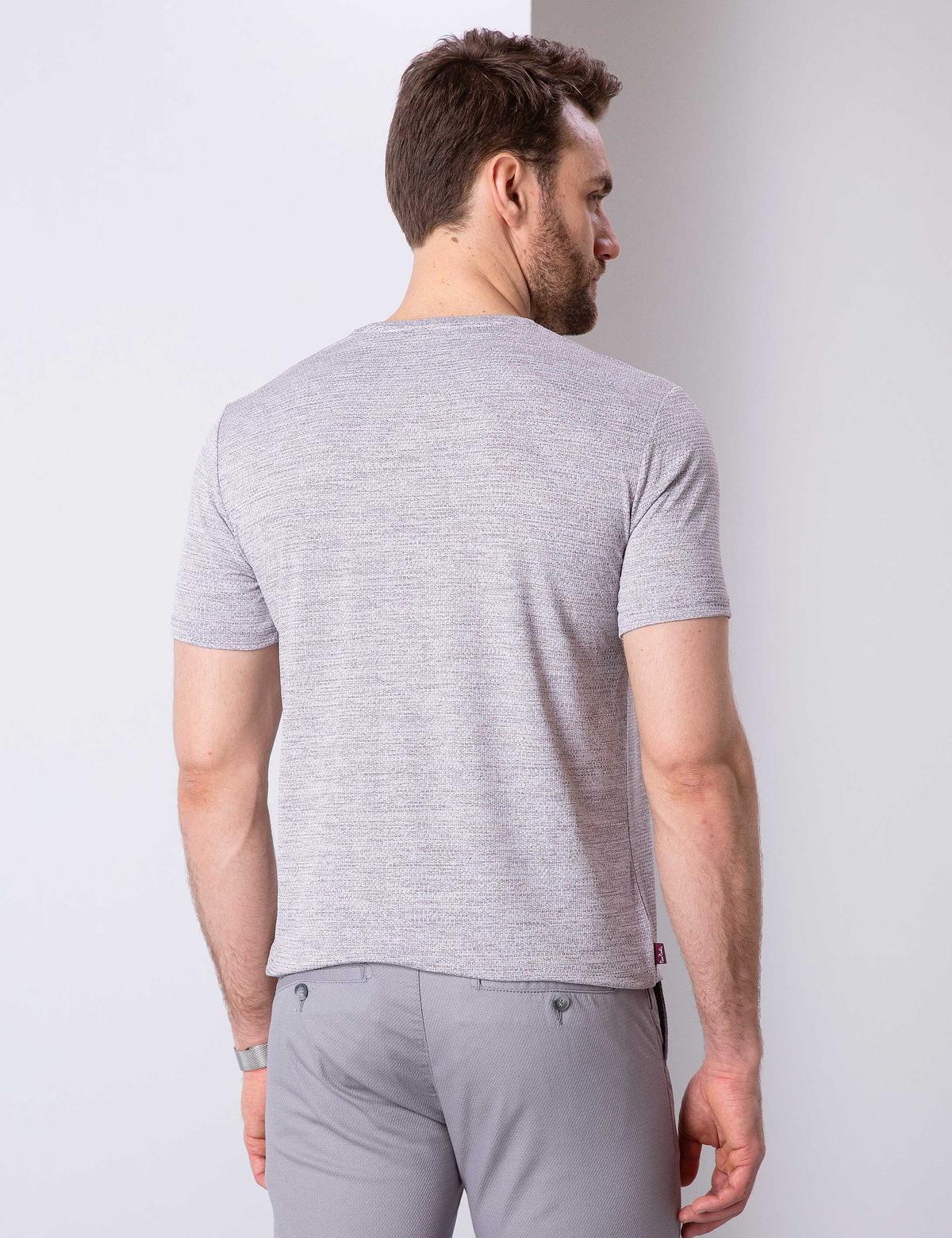 Lila Slim Fit Bisiklet Yaka T-Shirt - 50200374082
