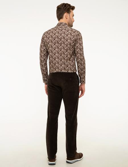 Kahverengi Slim Fit Kadife Pantolon - 50193020041