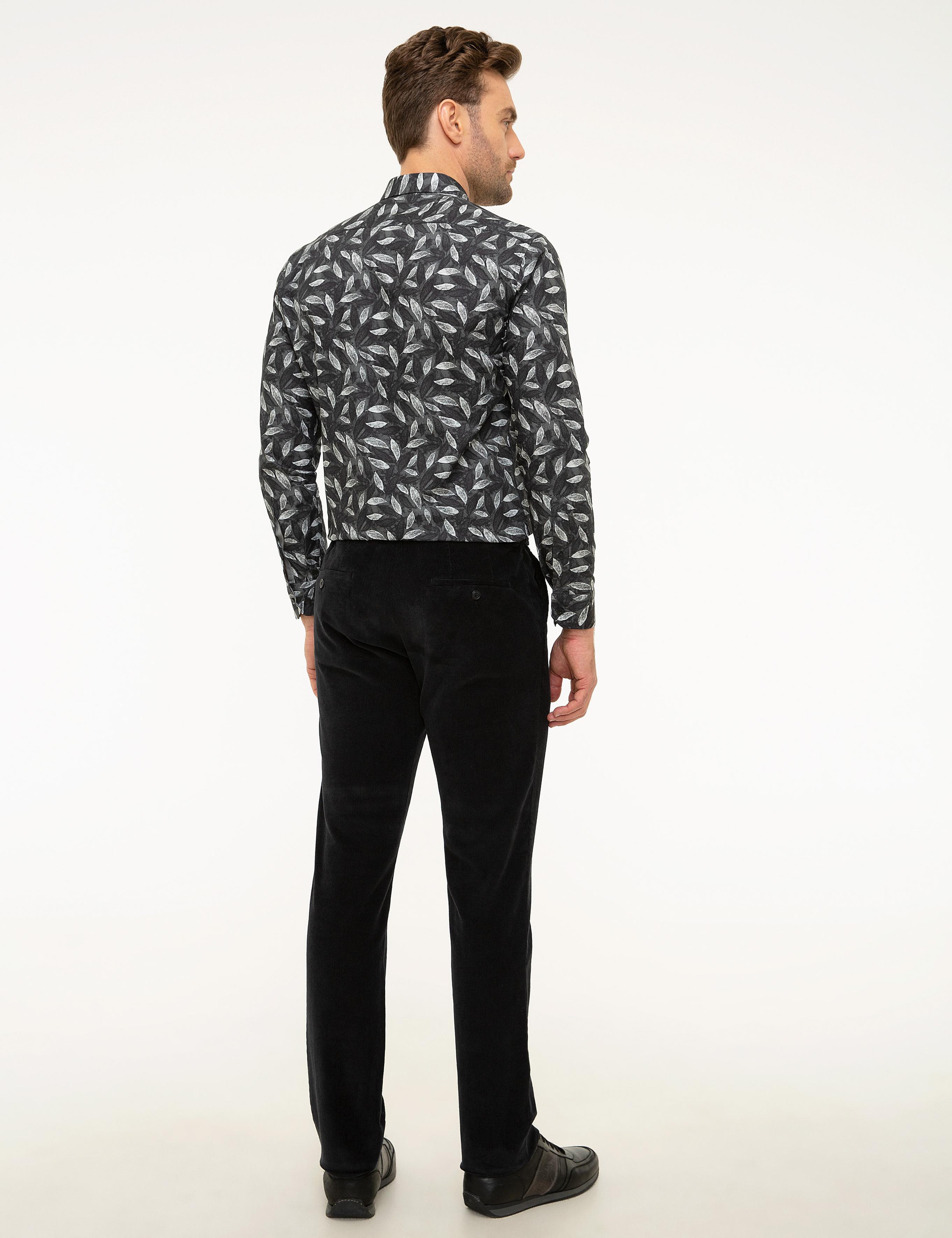 Siyah Slim Fit Kadife Pantolon