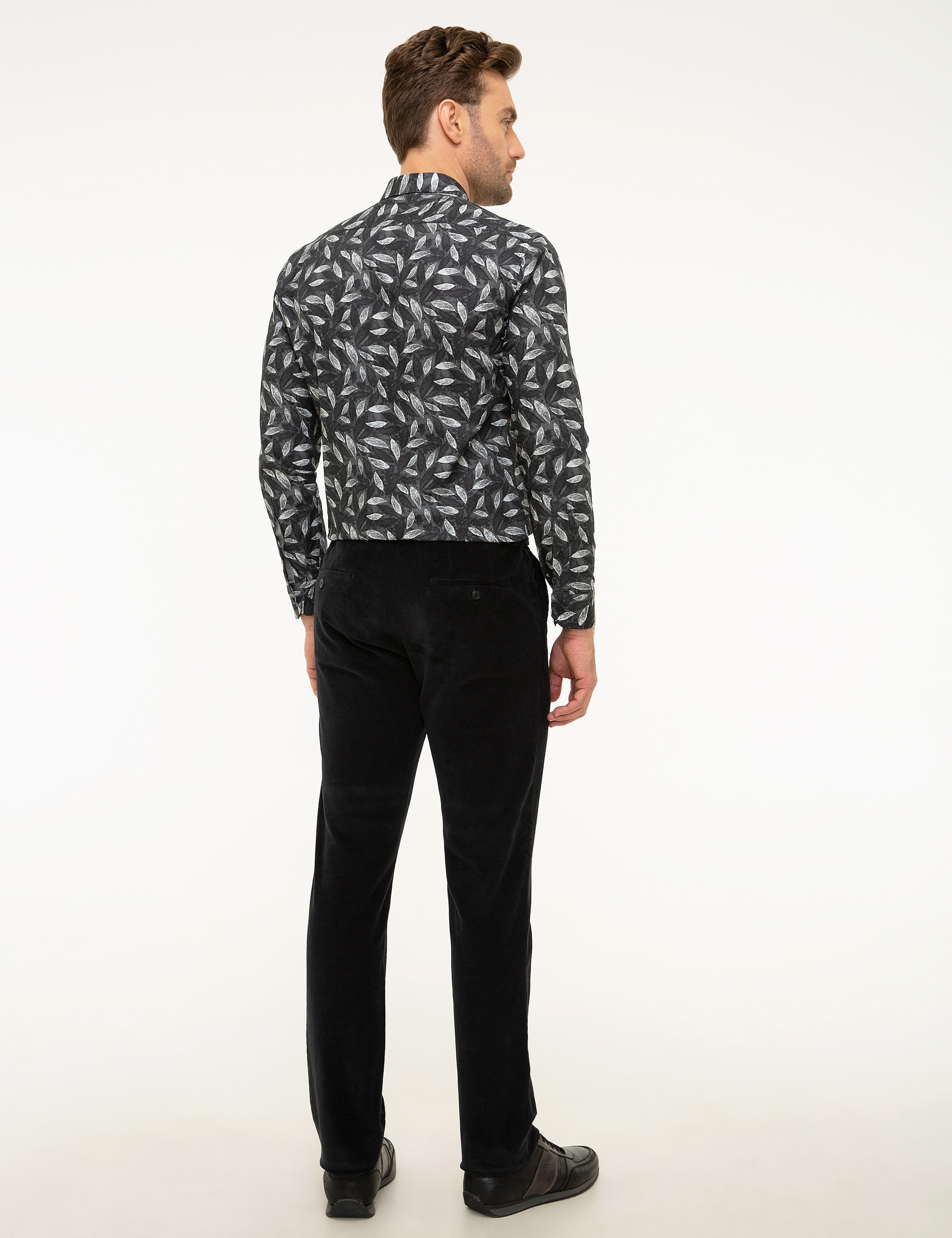 Siyah Slim Fit Kumaş Pantolon - Image 3
