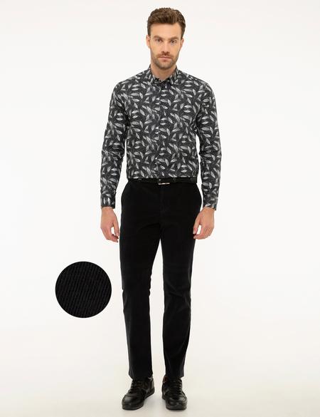 Siyah Slim Fit Kadife Pantolon - 50193020008
