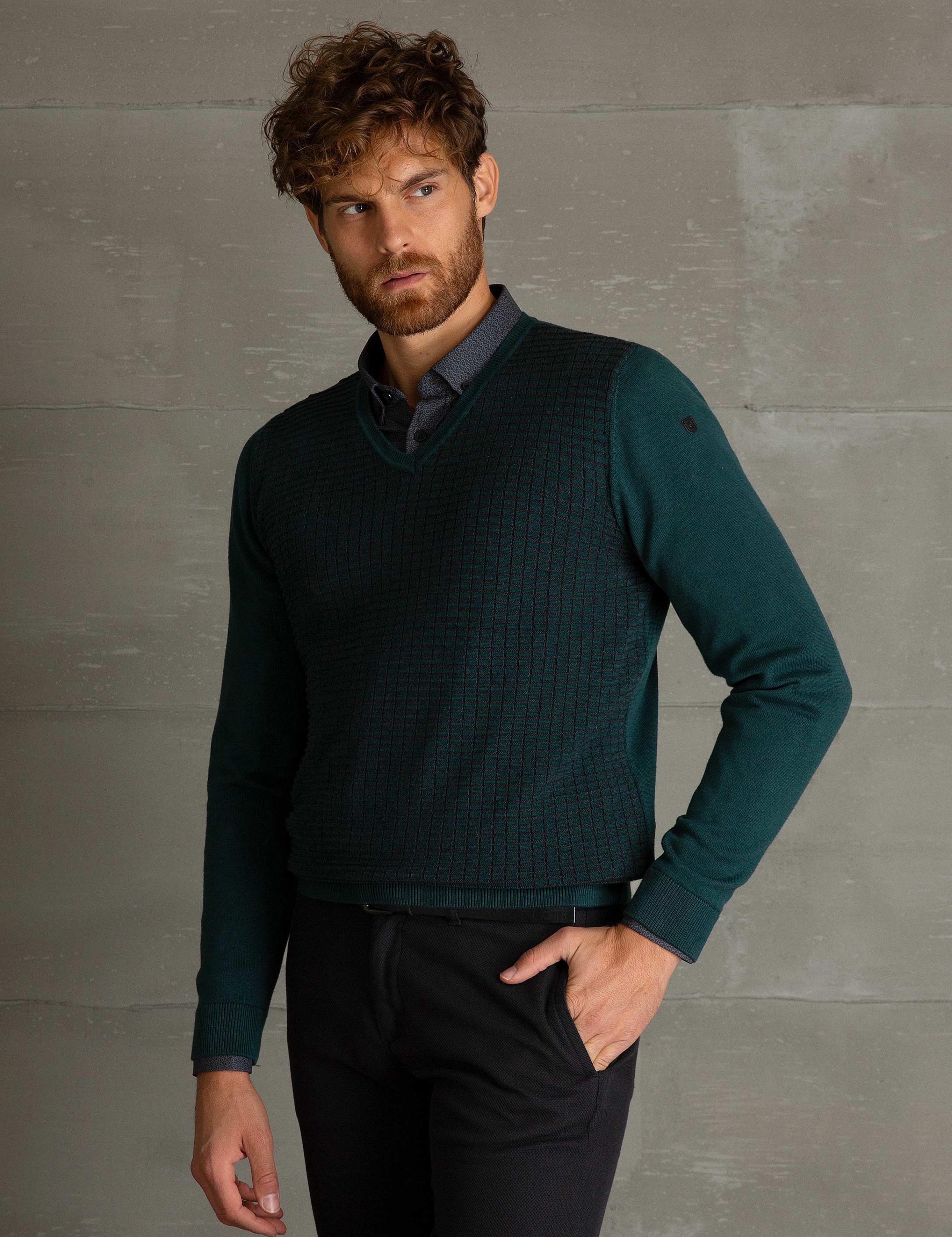 Yeşil Slim Fit Kazak