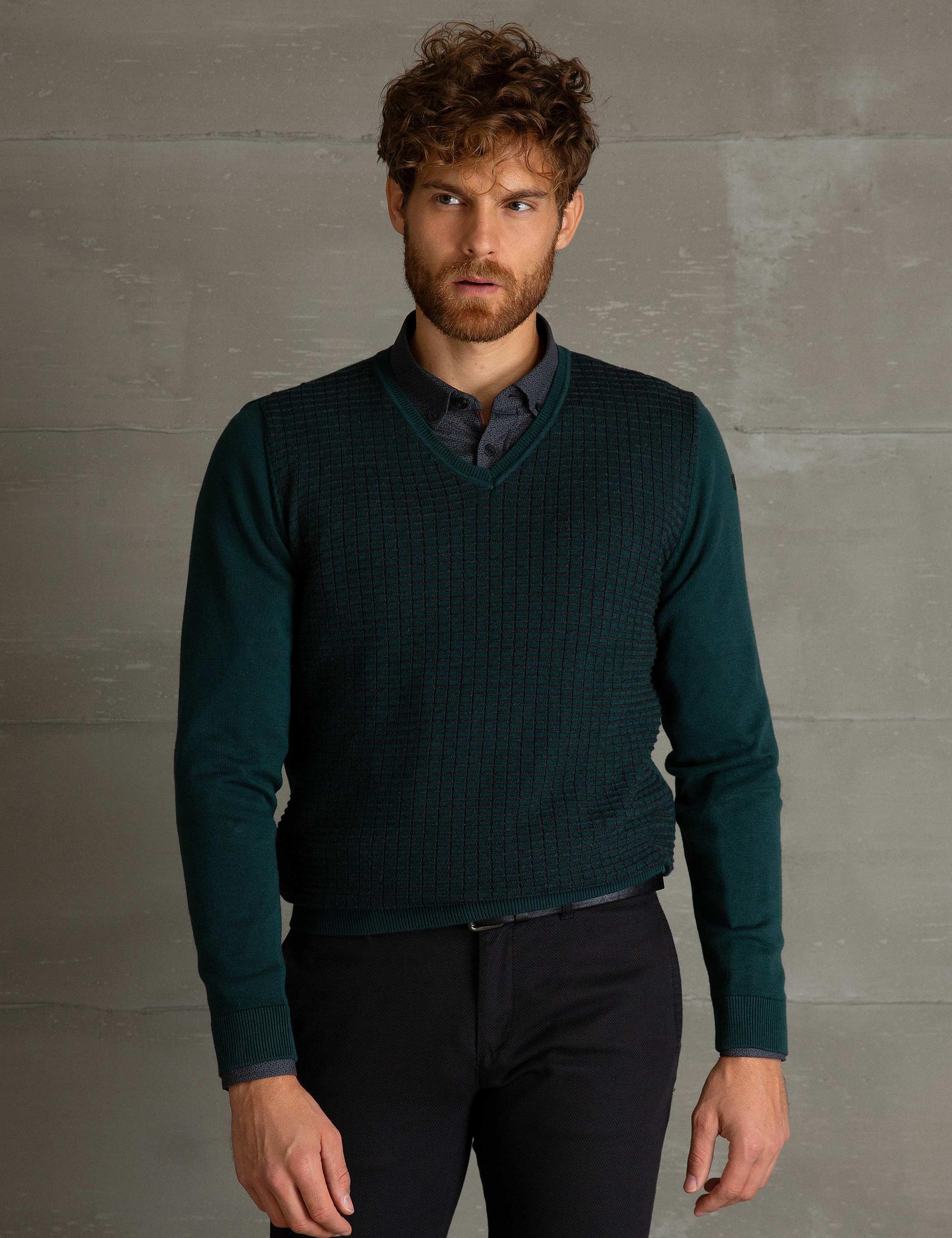 Yeşil Slim Fit Kazak