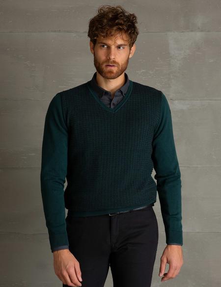 Yeşil Slim Fit Kazak - 50197161008