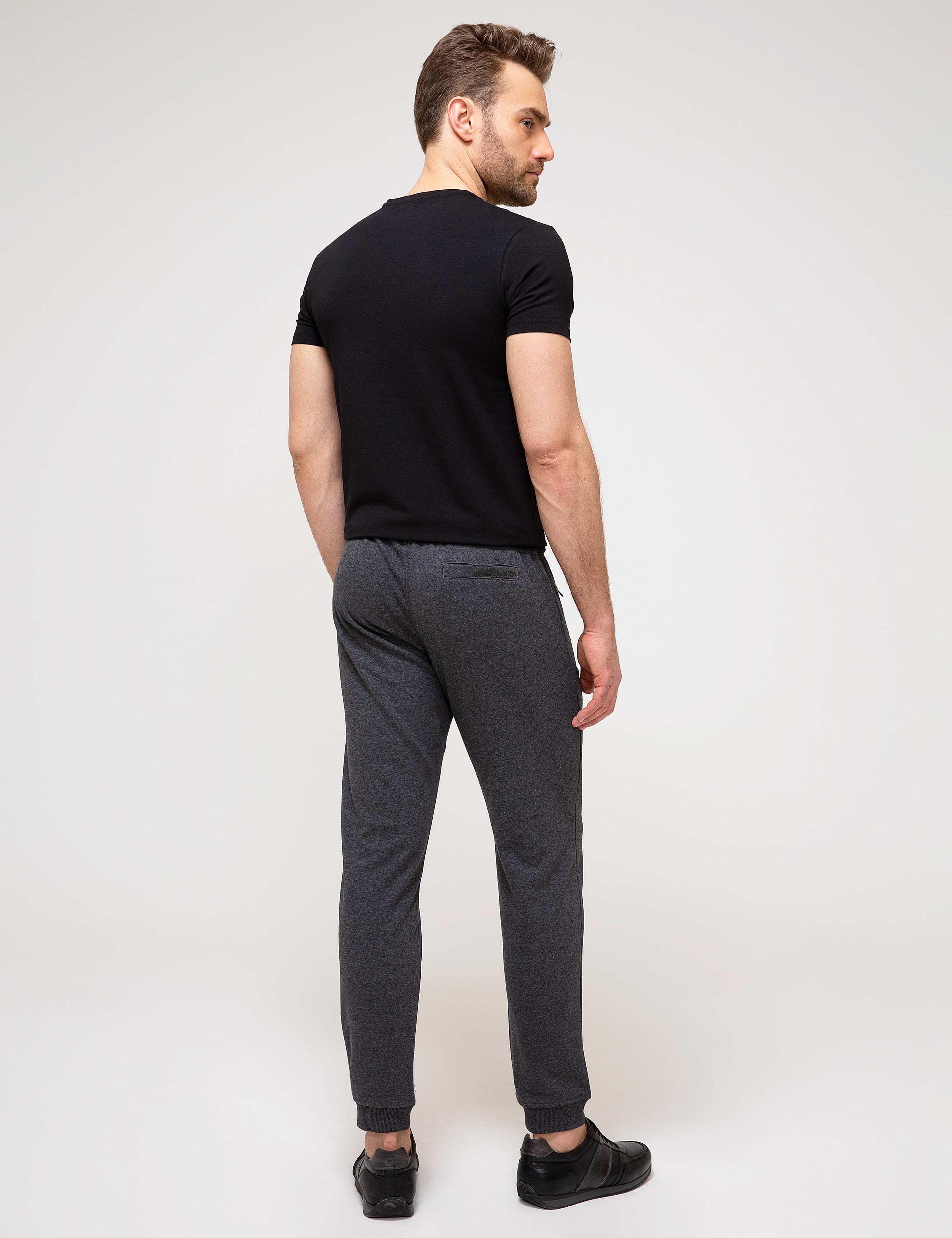 Antrasit Gri Melanj Standart Fit Eşofman Altı - Image 3