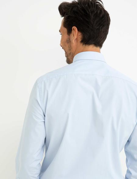 Açık Mavi Regular Fit Uzun Kollu Basic Gömlek - 50197102005