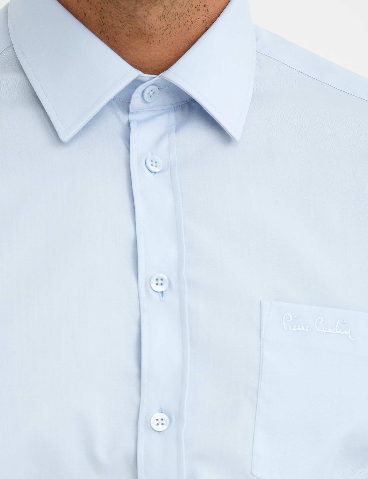 Açık Mavi Regular Fit Uzun Kollu Basic Gömlek - 50197102005