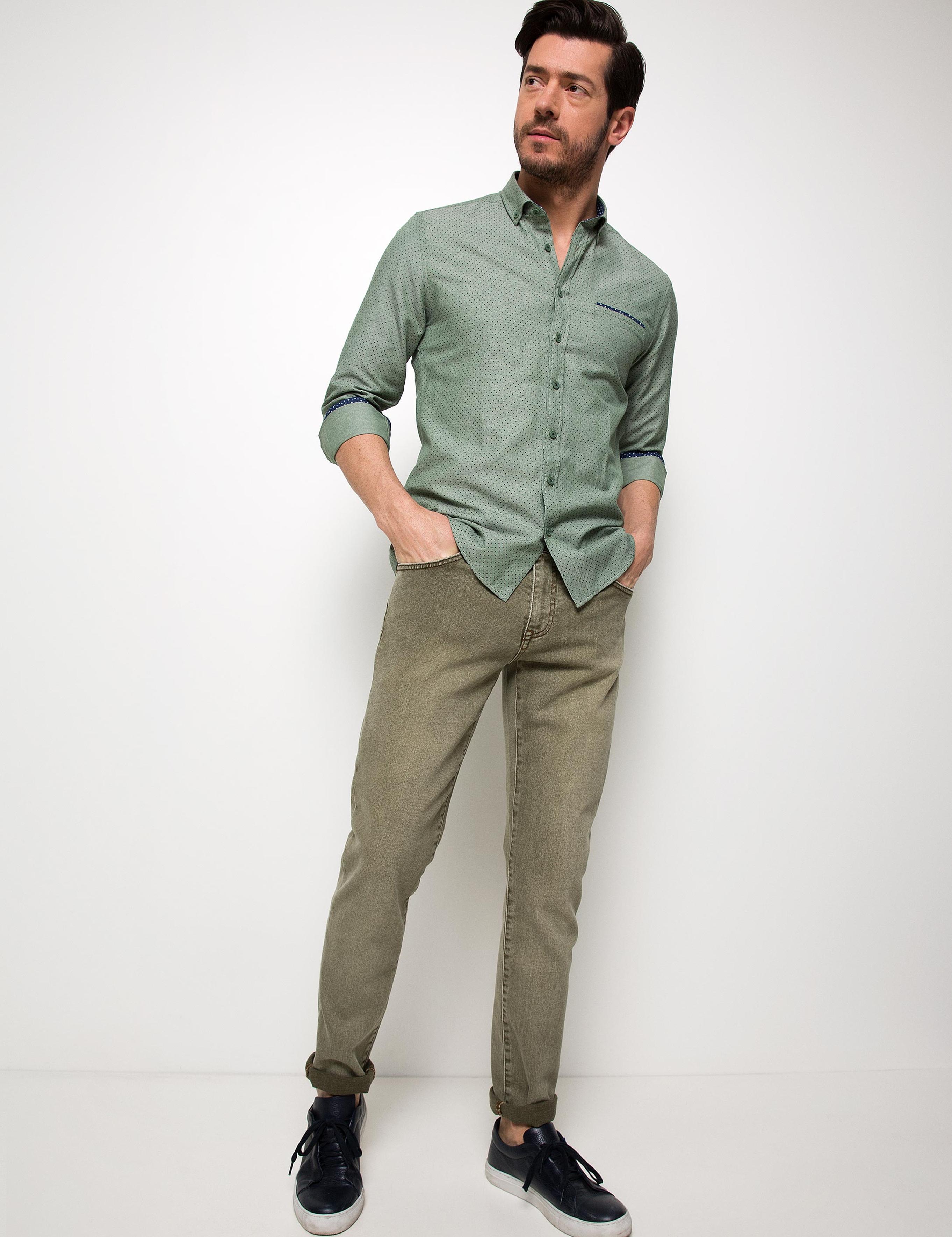 Yeşil Slim Fit Gömlek