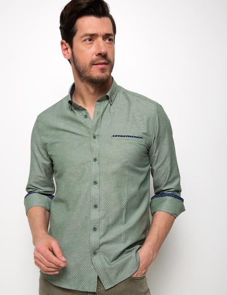 Yeşil Slim Fit Gömlek - 50187545004