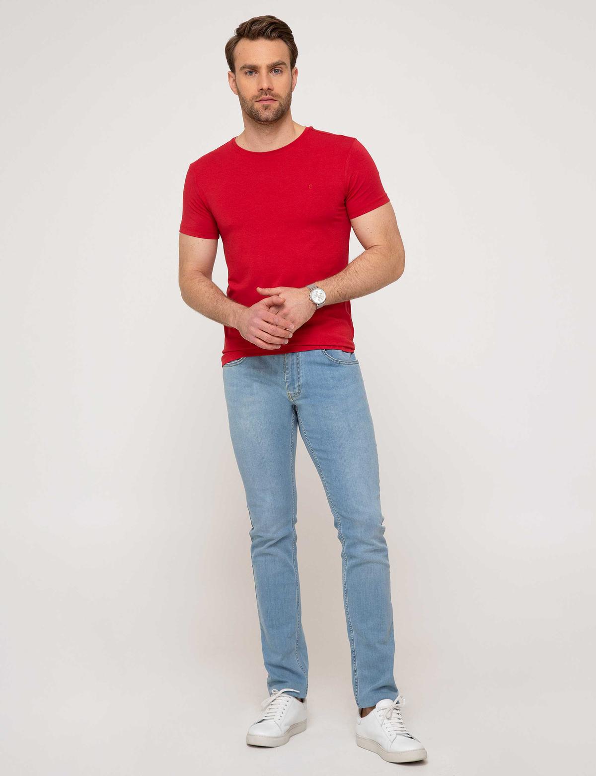 Kırmızı Ex. Slim Fit Basic T-shirt - 50192736100