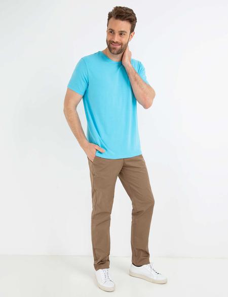 Açık Mavi Ex. Slim Fit Basic T-shirt - 50192736091
