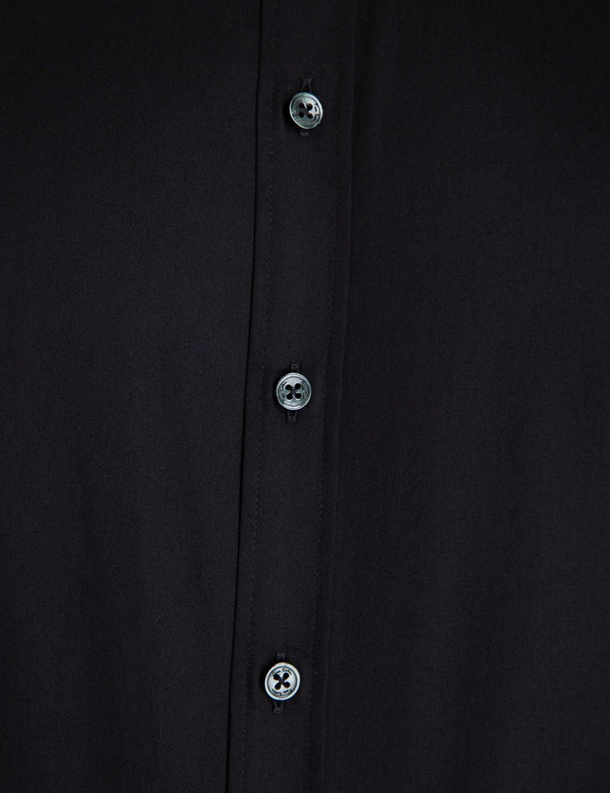 Siyah Slim Fit Uzun Kollu Basic Gömlek - 50197101025