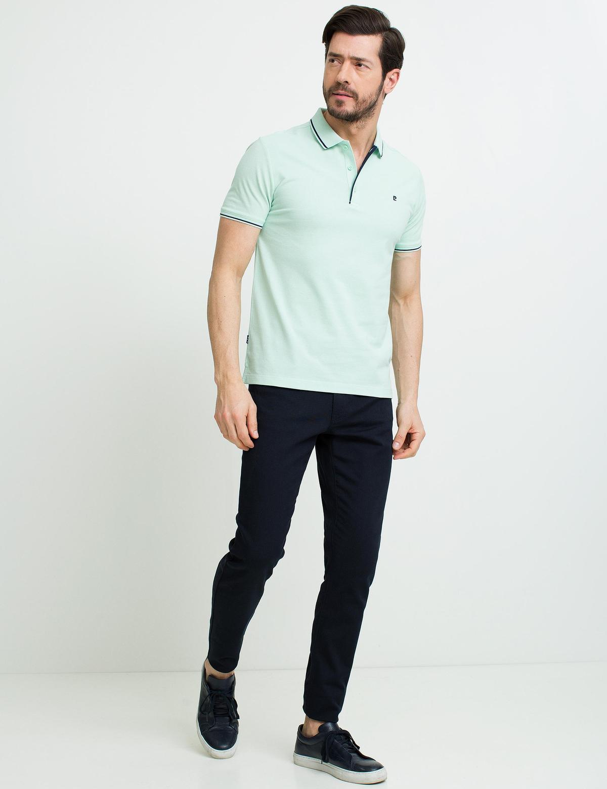 Min Yeşil Slim Fit Polo Yaka Basic T-Shirt - 50197145012