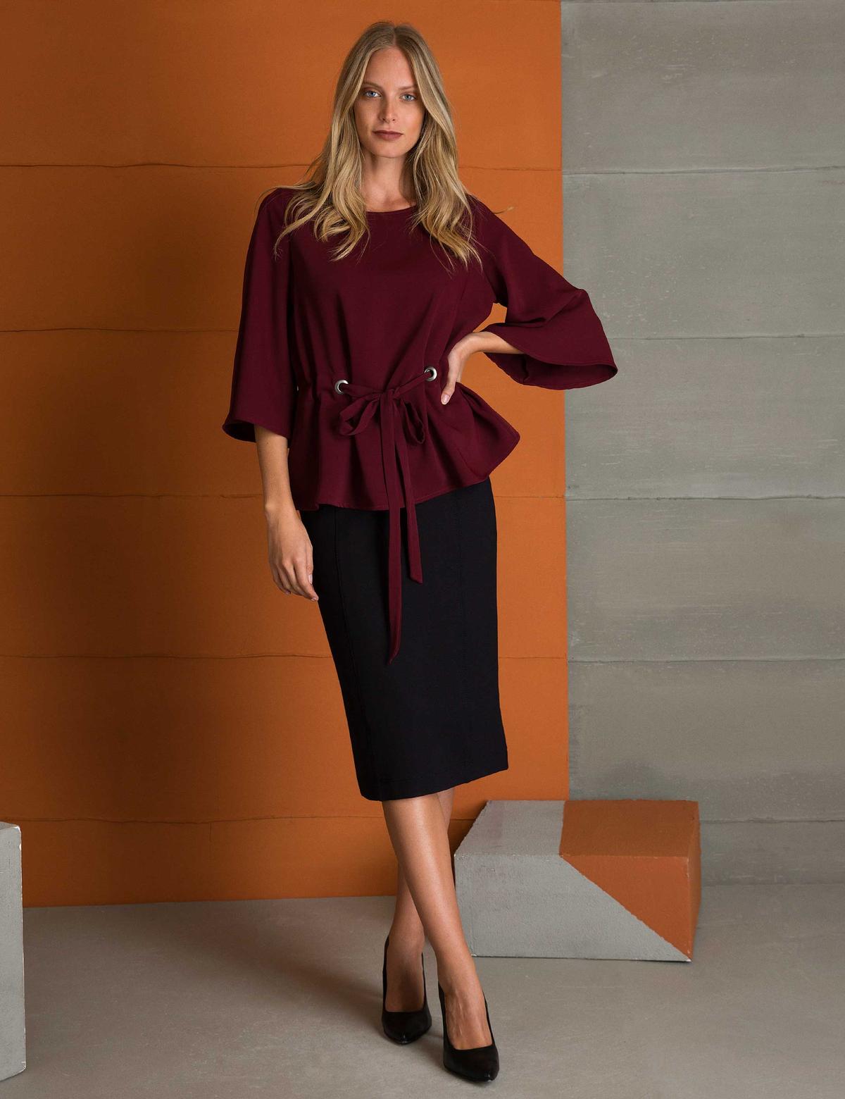 Bordo Dokuma Gömlek