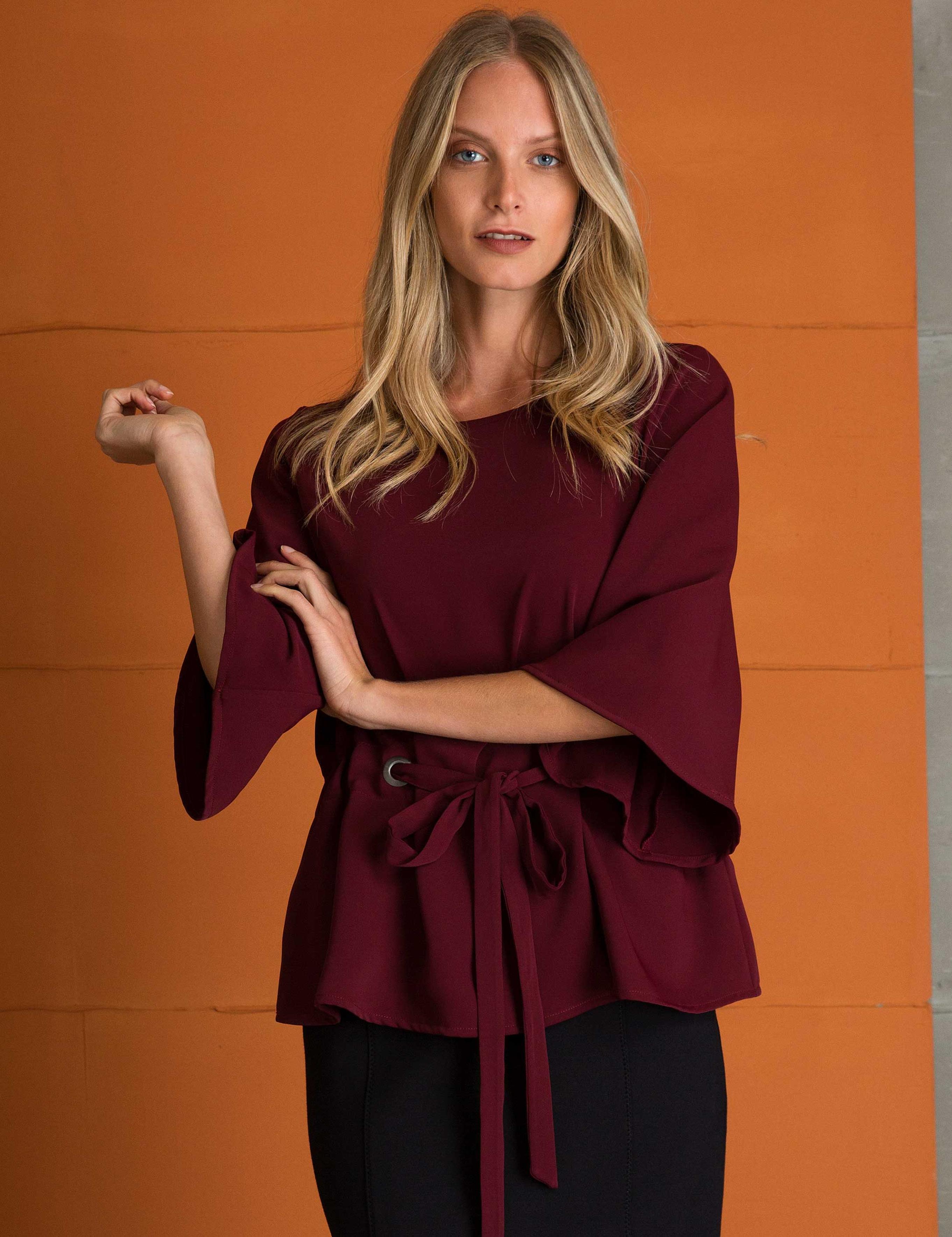 Bordo Dokuma Gömlek