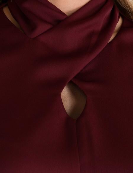 Bordo Crop Top Bluz - 50197210005