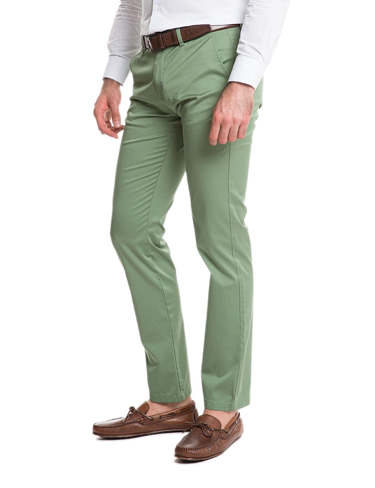 Yeşil Slim Fit Kanvas Pantolon - 50146460250