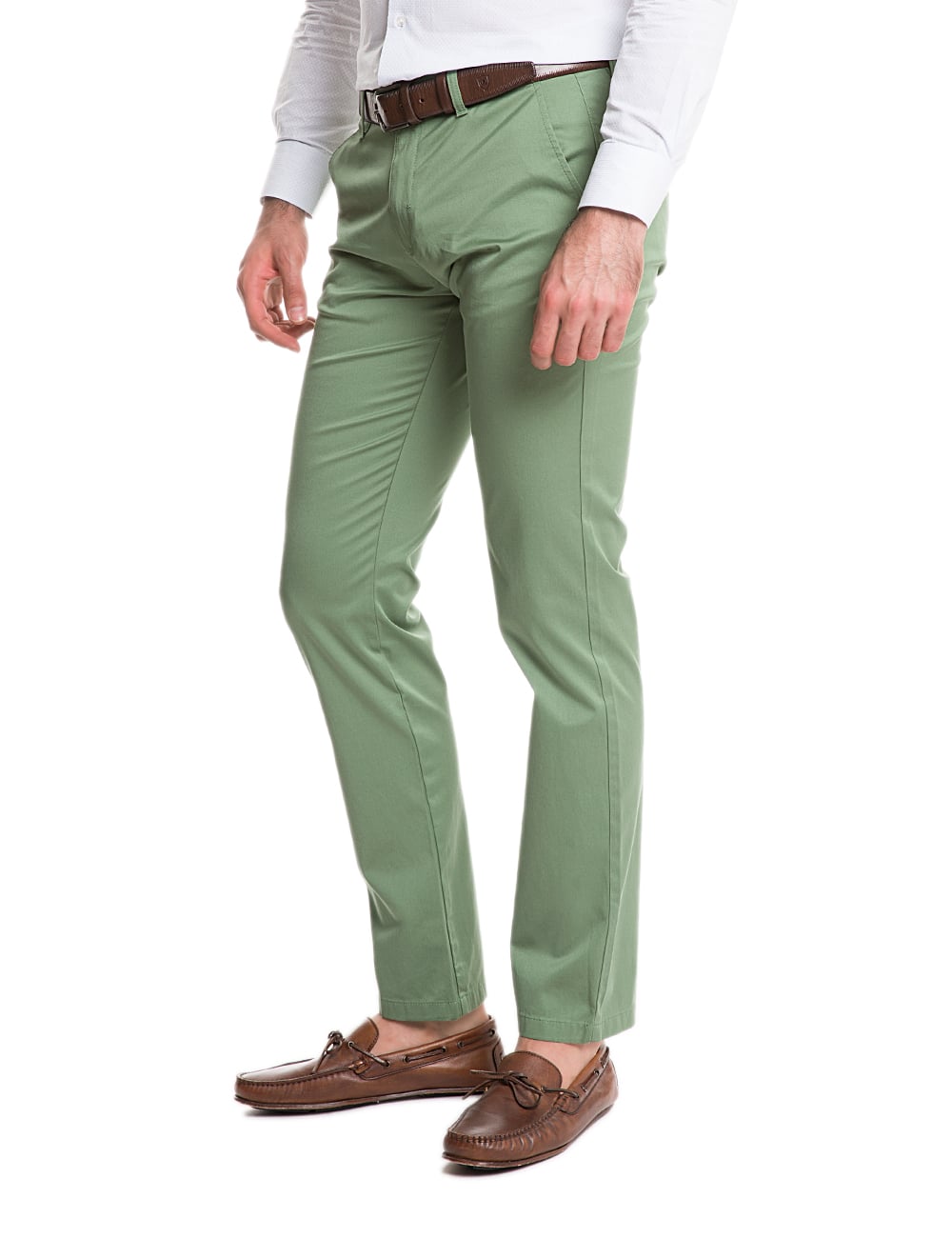 Yeşil Slim Fit Kanvas Pantolon