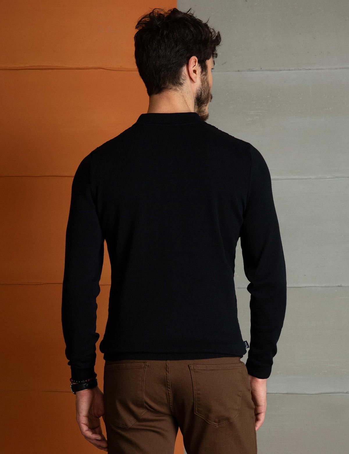 Siyah Slim Fit Kazak - 50193398053