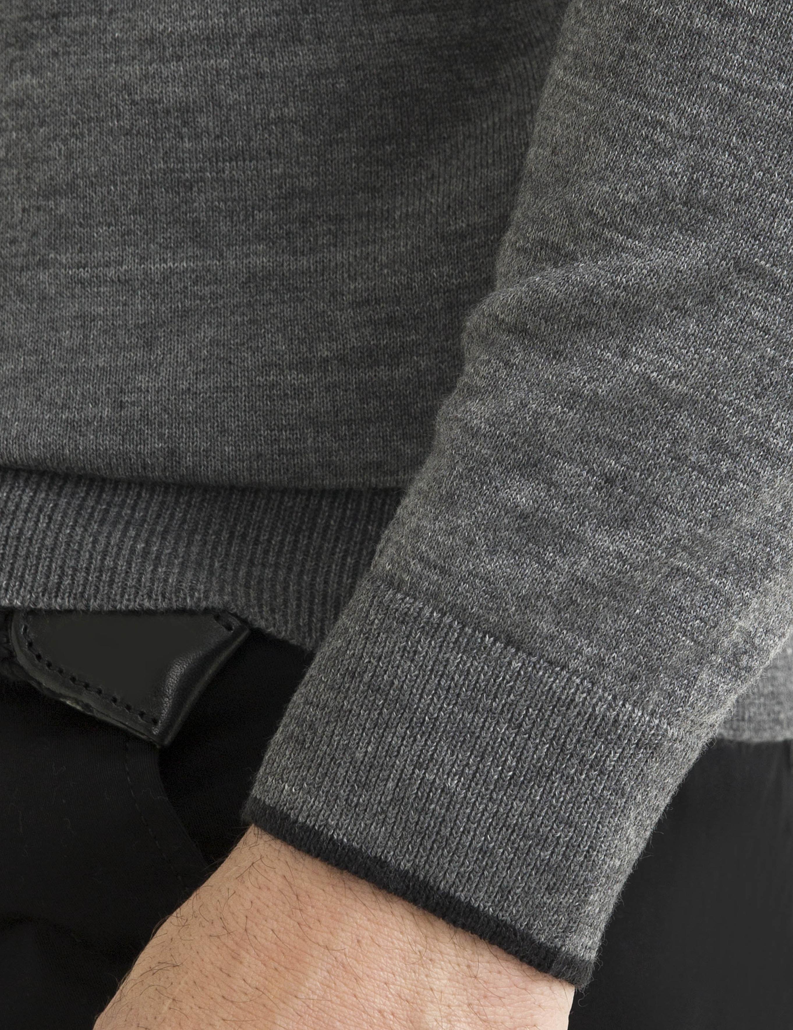 Gri Melanj Slim Fit Basic Kazak