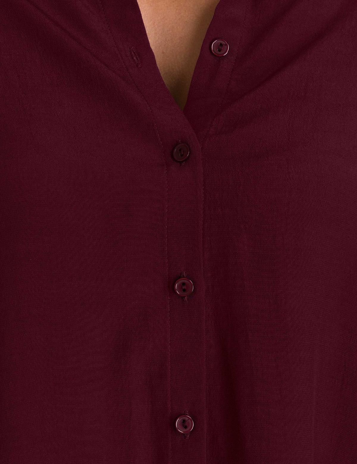 Bordo Comfort Fit Uzun Kollu Gömlek - 50197267043