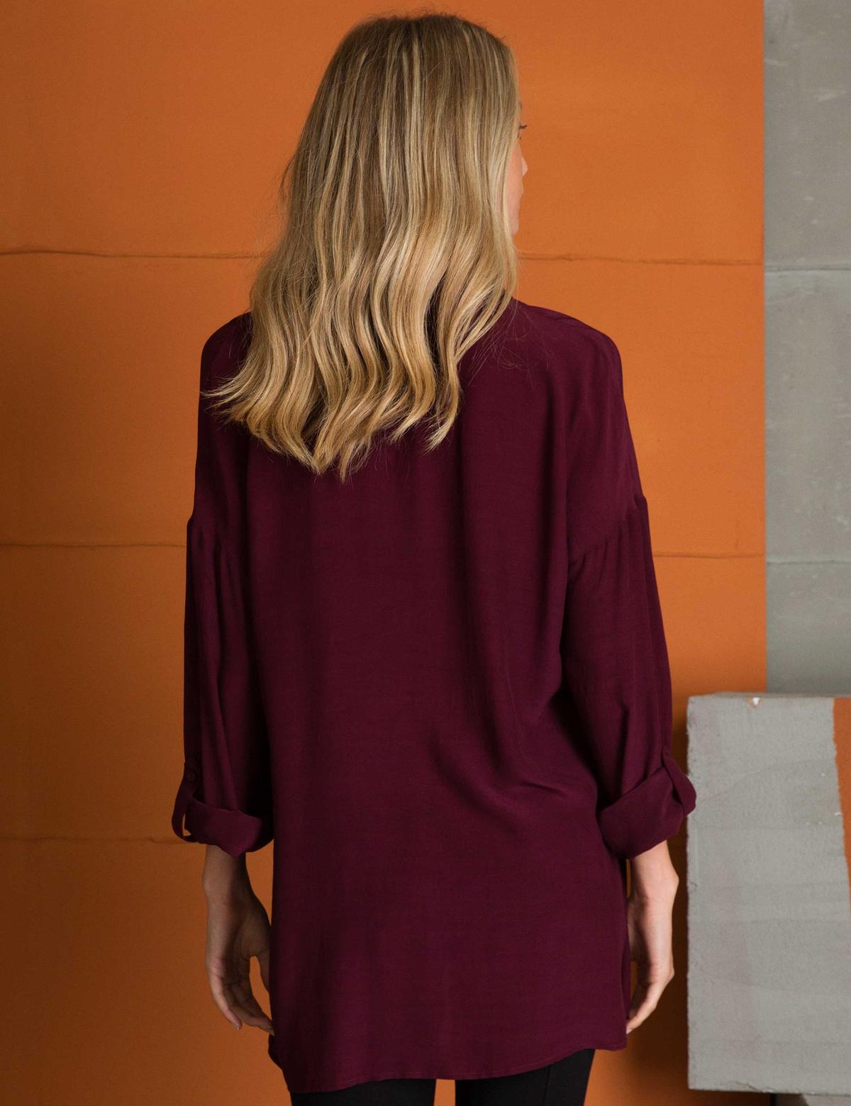 Bordo Comfort Fit Uzun Kollu Gömlek - 50197267043