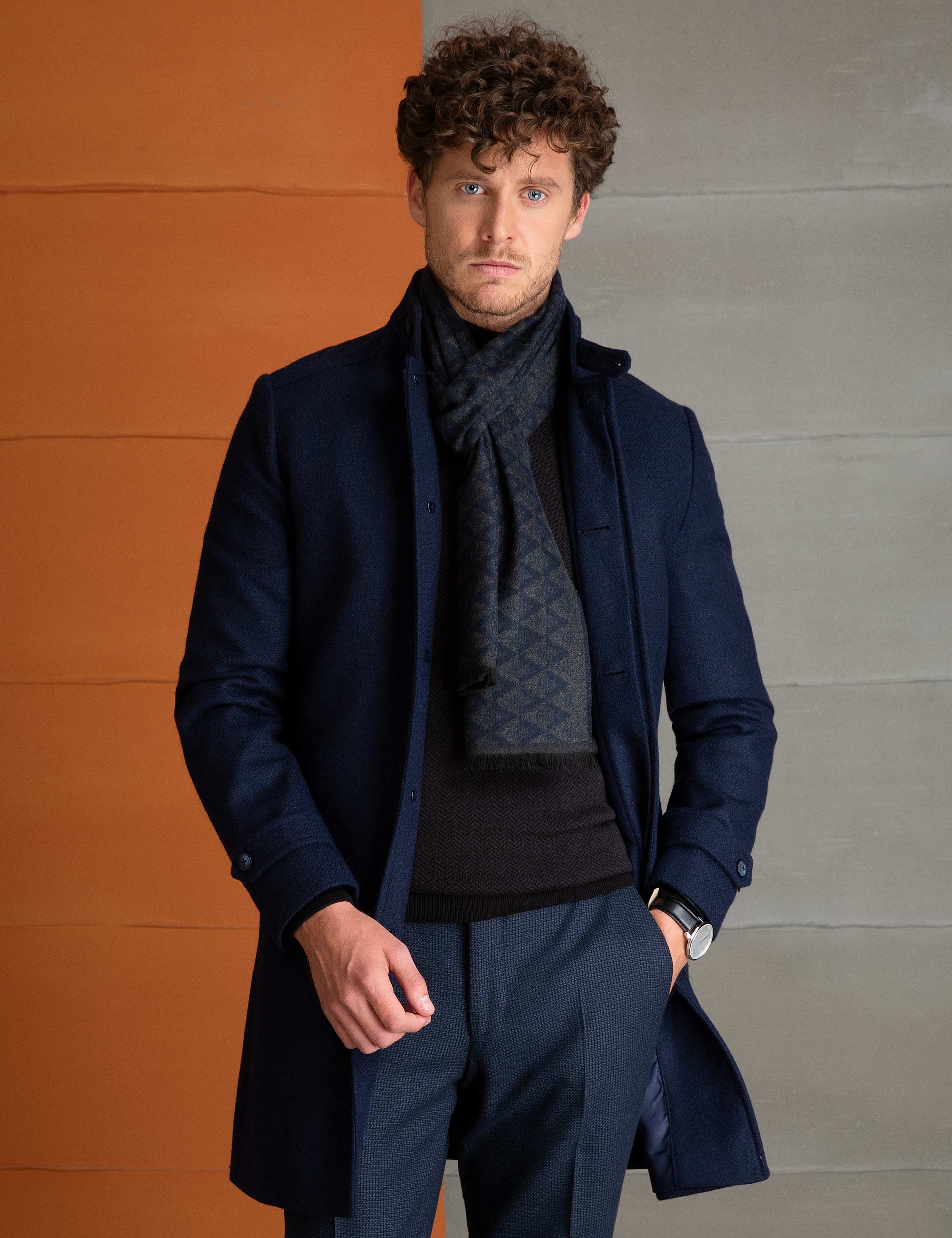 Lacivert Ex.Slim Fit Palto - Image 2