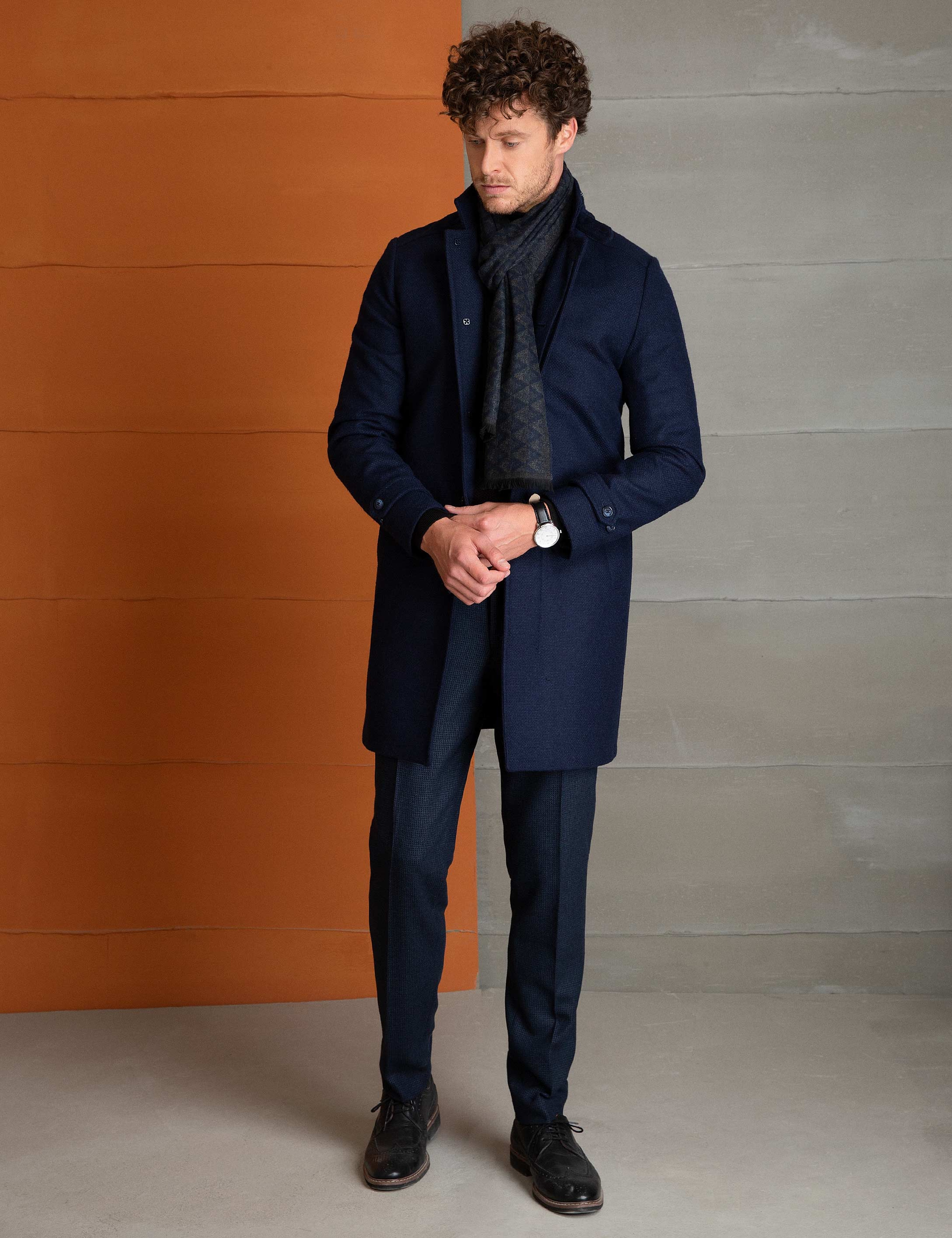 Lacivert Ex.Slim Fit Palto