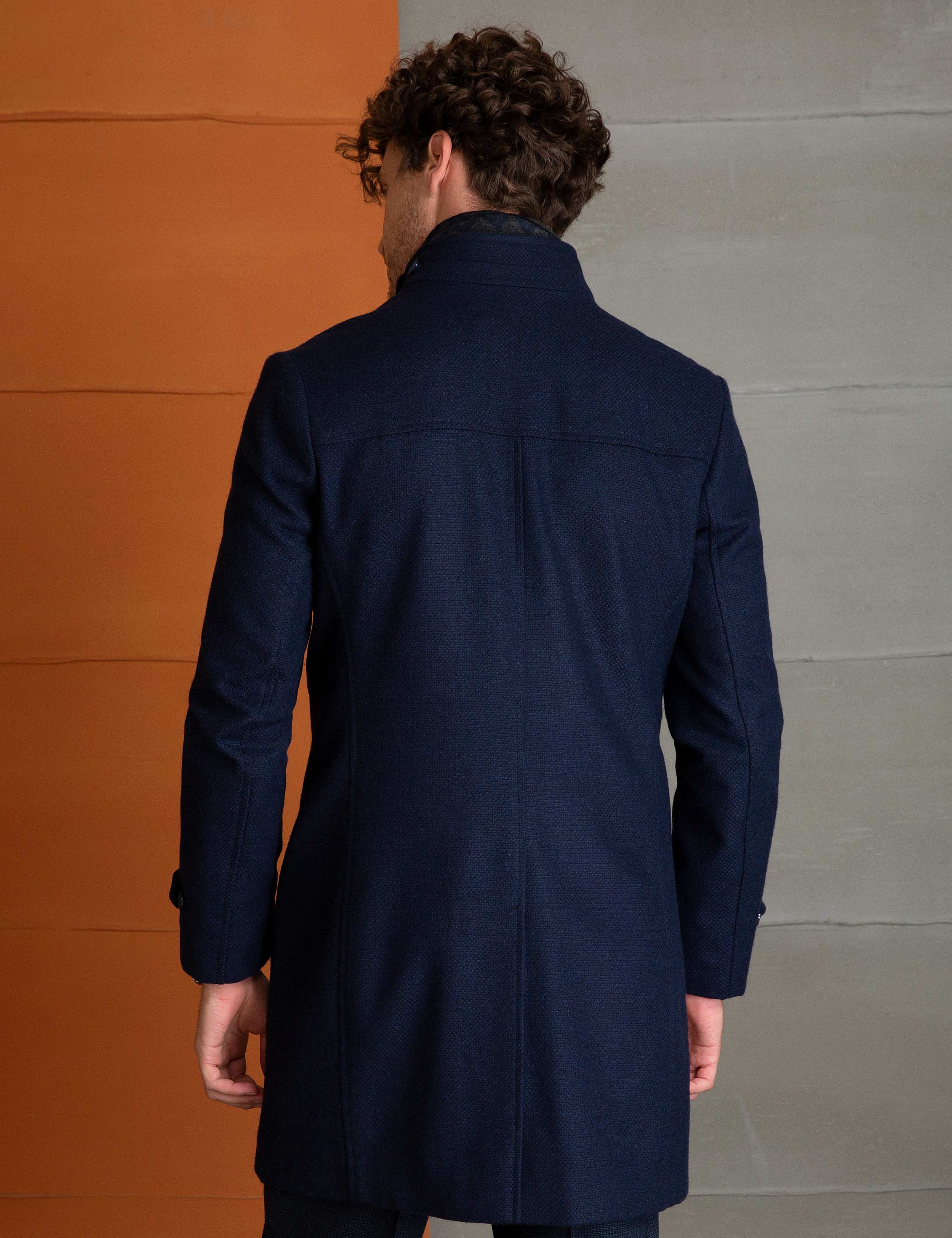 Lacivert Ex.Slim Fit Palto - Image 4