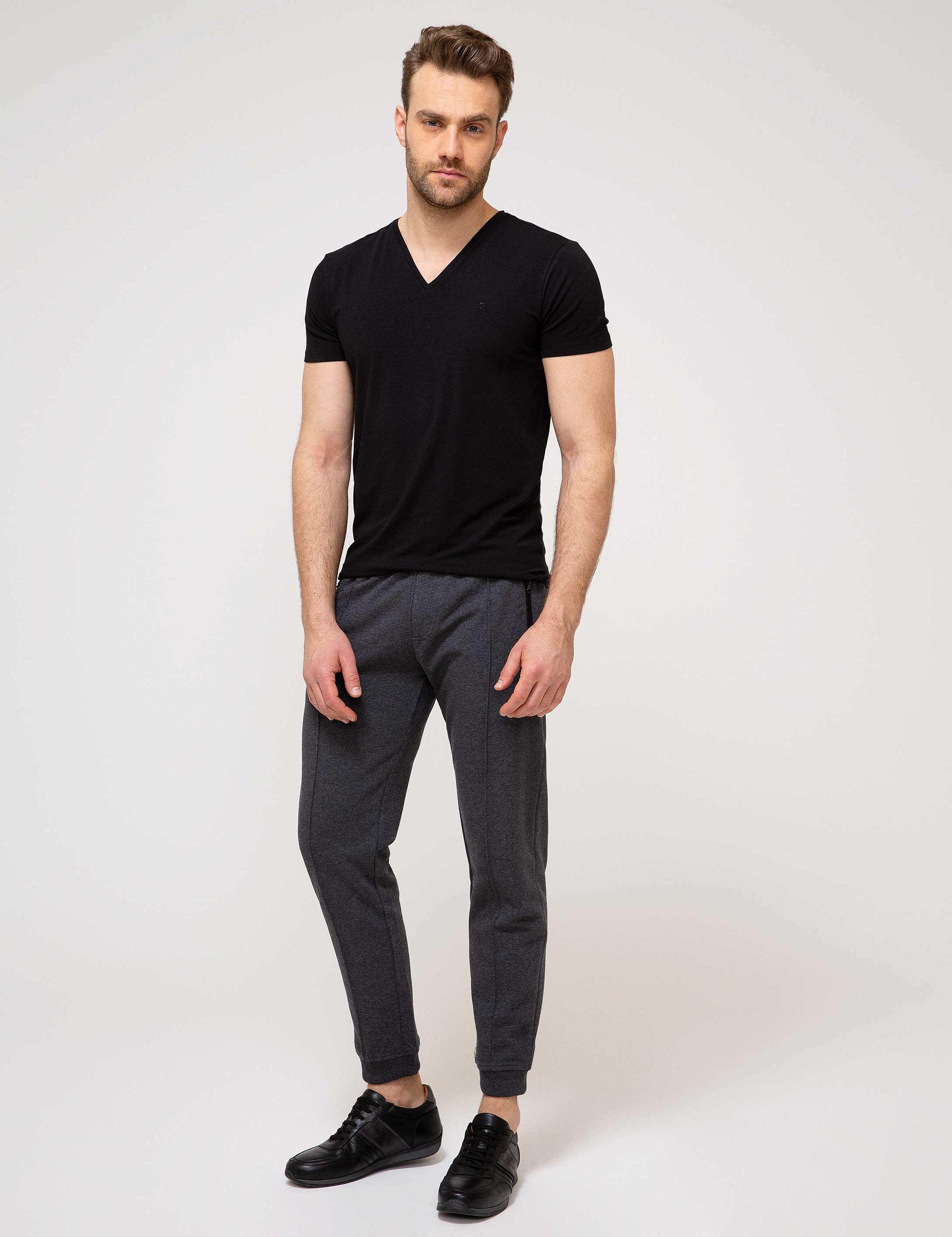 Antrasit Gri Melanj Standart Fit Eşofman Altı