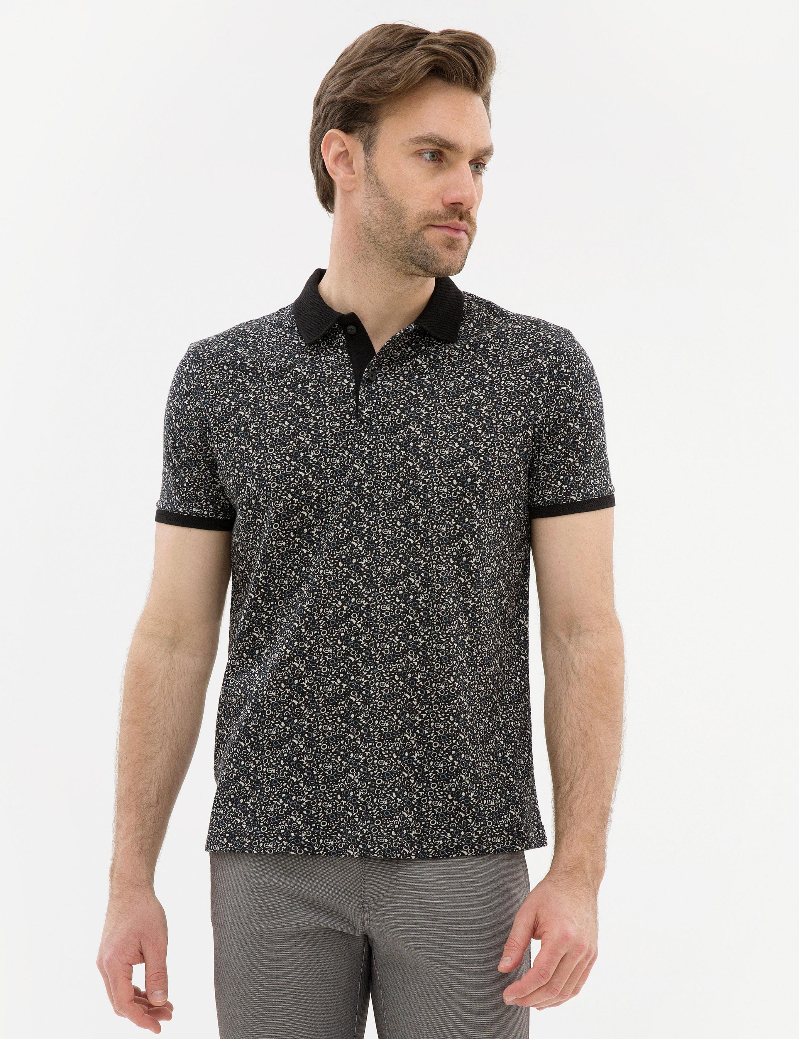 Siyah Slim Fit Polo Yaka Tişört
