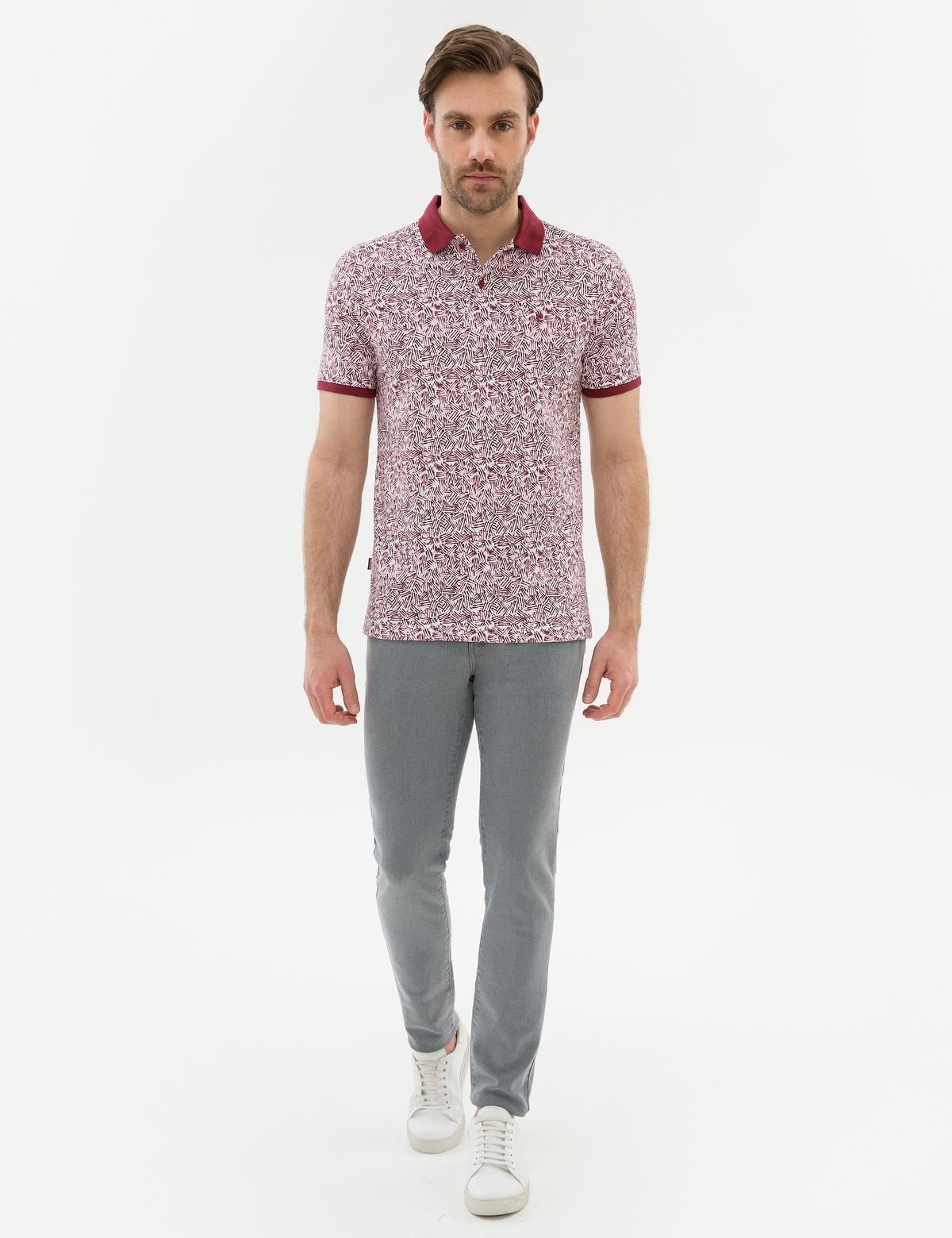 Bordo Slim Fit Polo Yaka Tişört - 50224460010