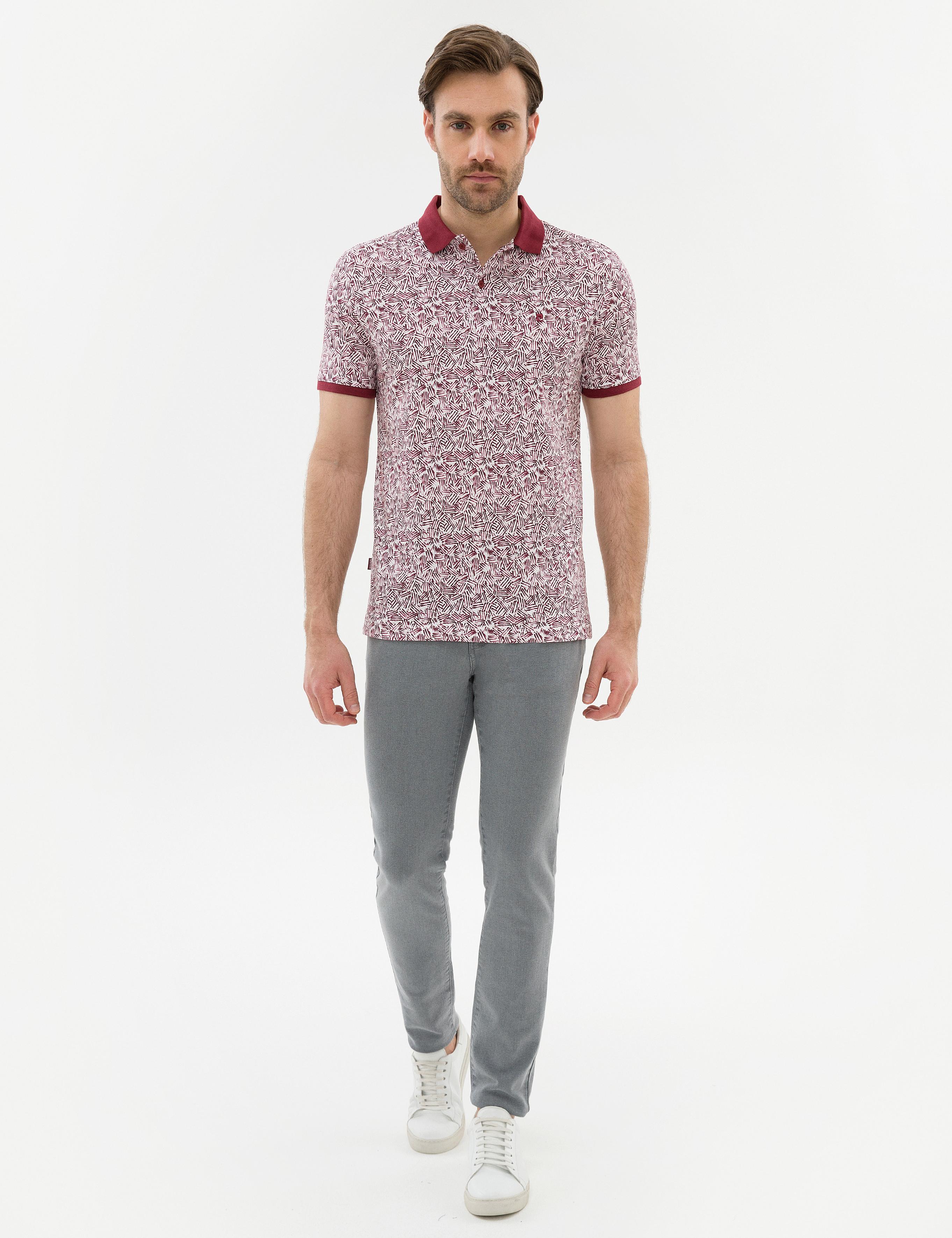 Bordo Slim Fit Polo Yaka Tişört