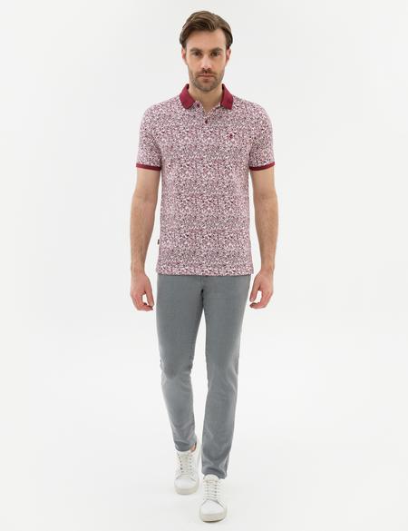 Bordo Slim Fit Polo Yaka Tişört - 50224460010