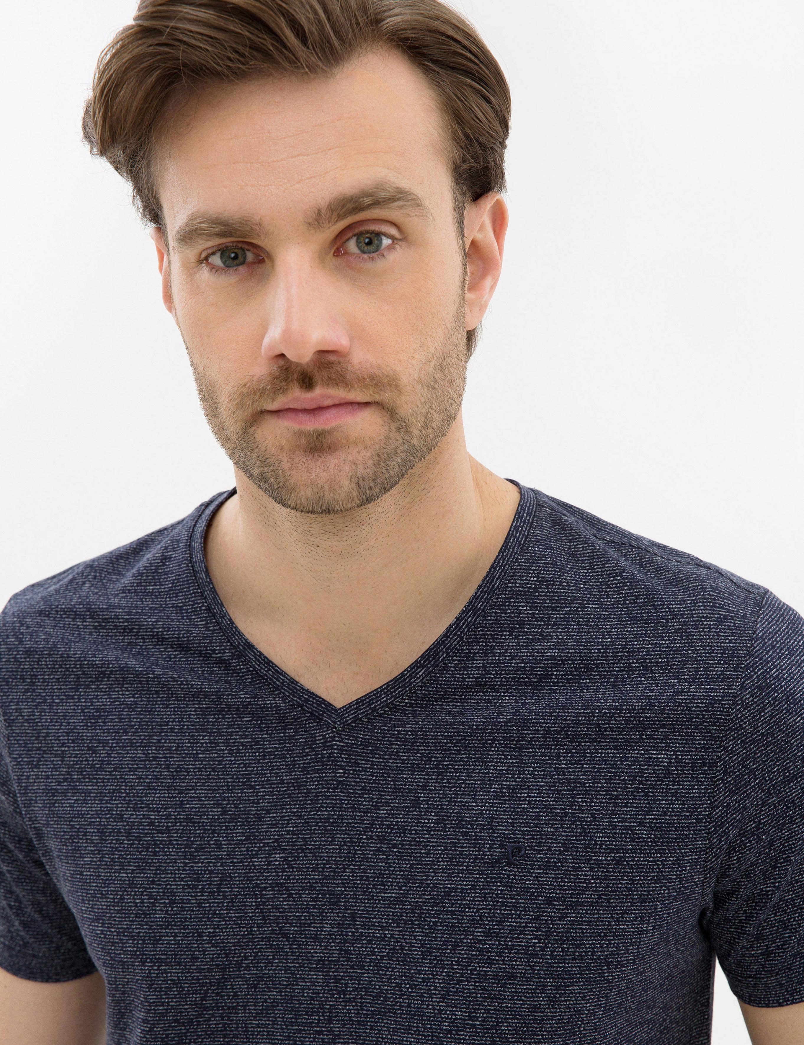 Lacivert Slim Fit V Yaka Tişört