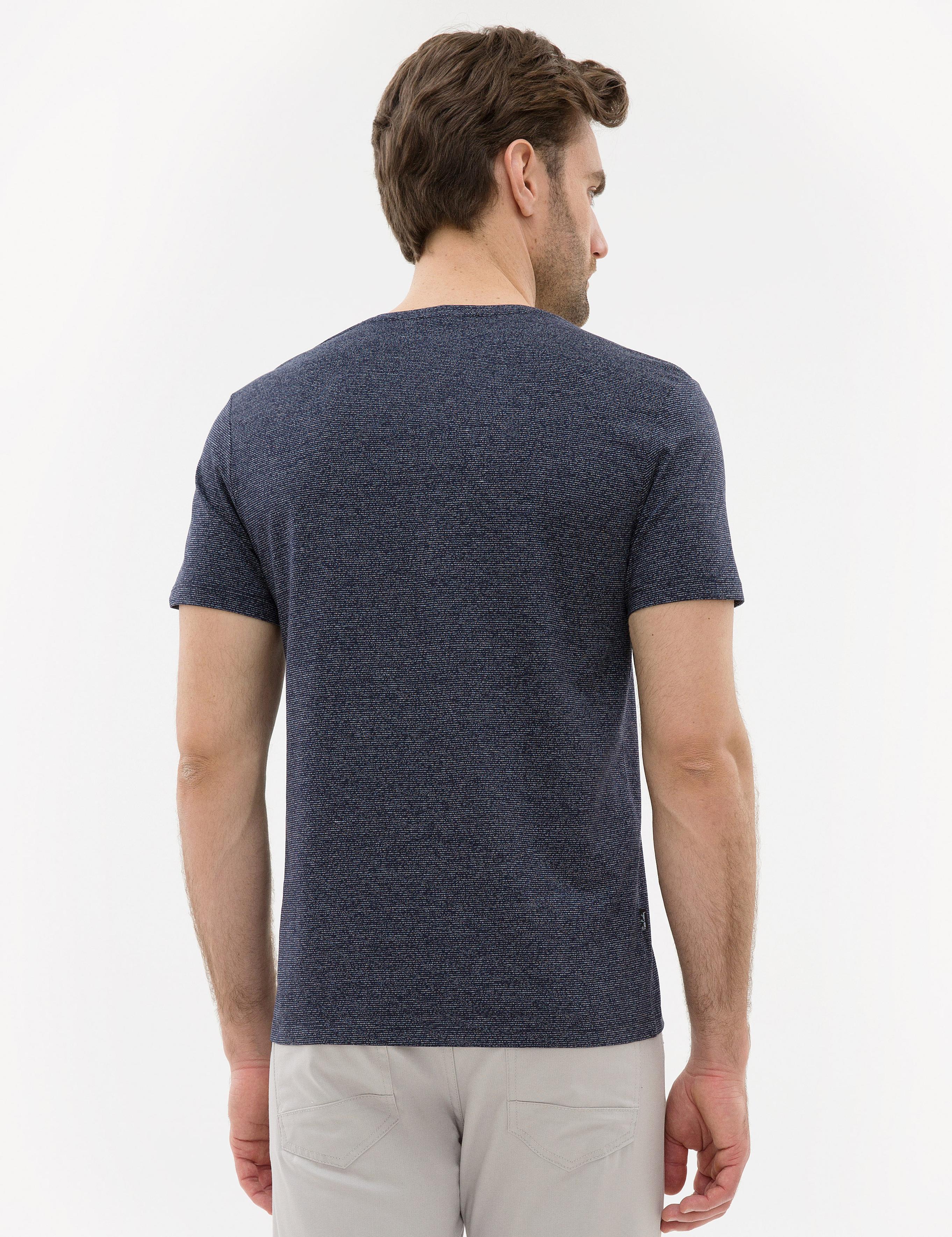 Lacivert Slim Fit V Yaka Tişört