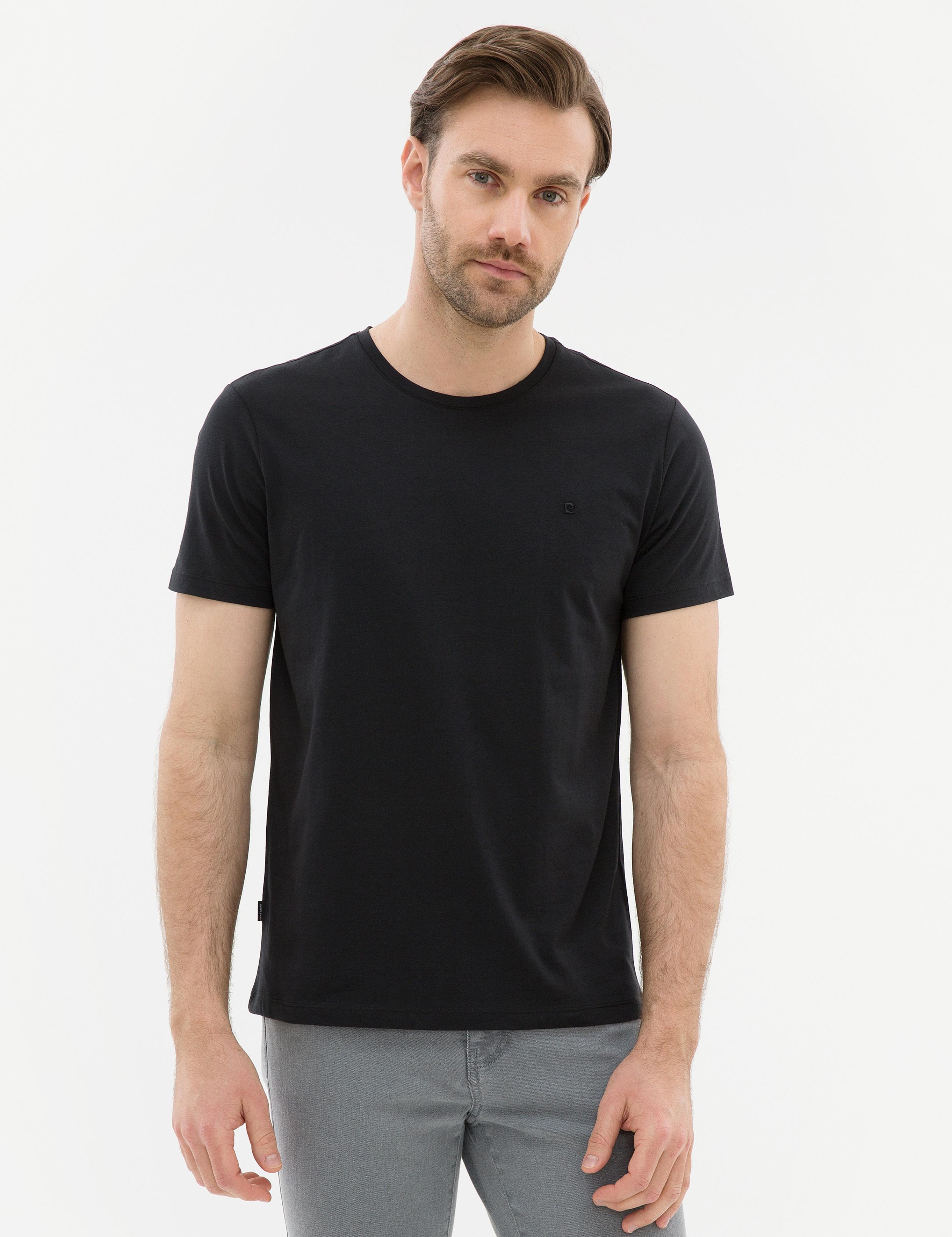 Siyah Slim Fit Bisiklet Yaka Basic T-Shirt